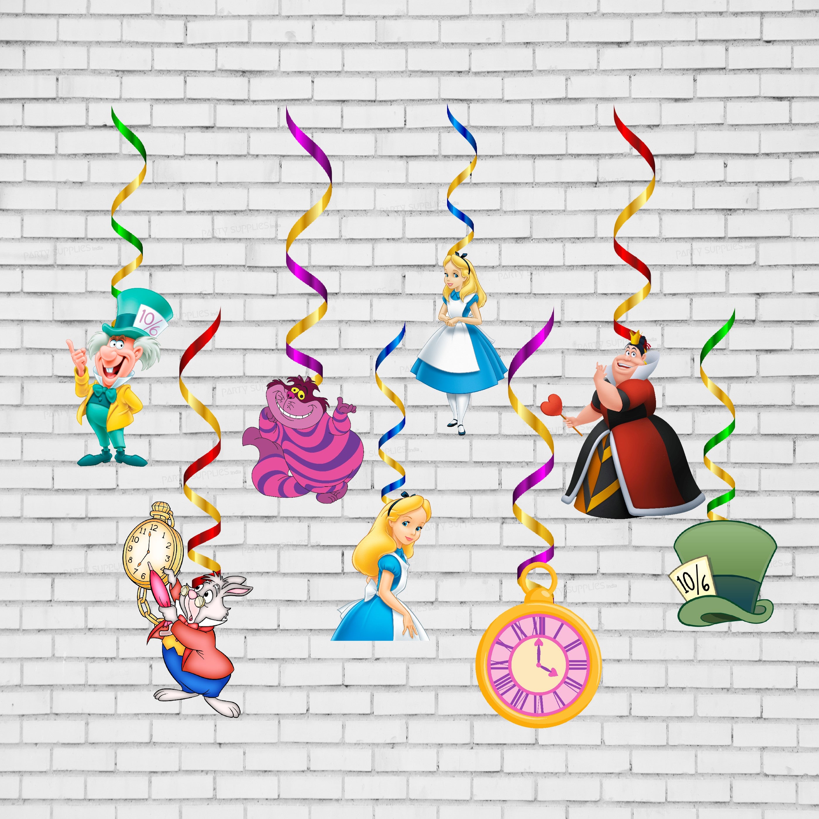 Alice in Wonderland Character Swirls