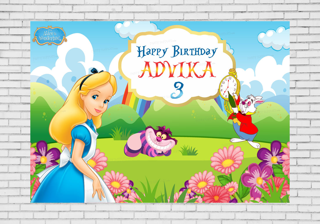 Alice in Wonderland Personalized Backdrop
