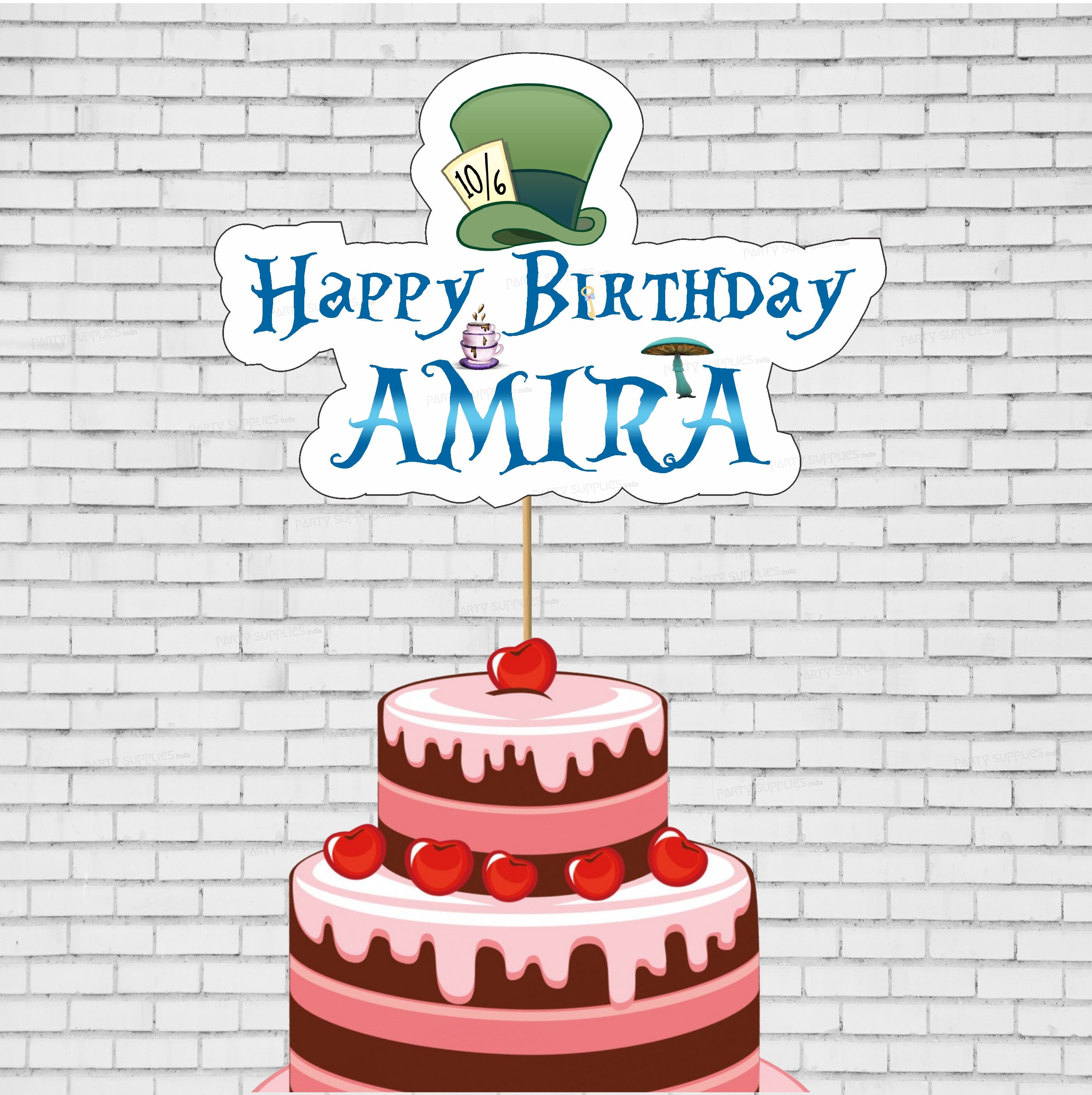 Alice in Wonderland Personalized Cake Topper