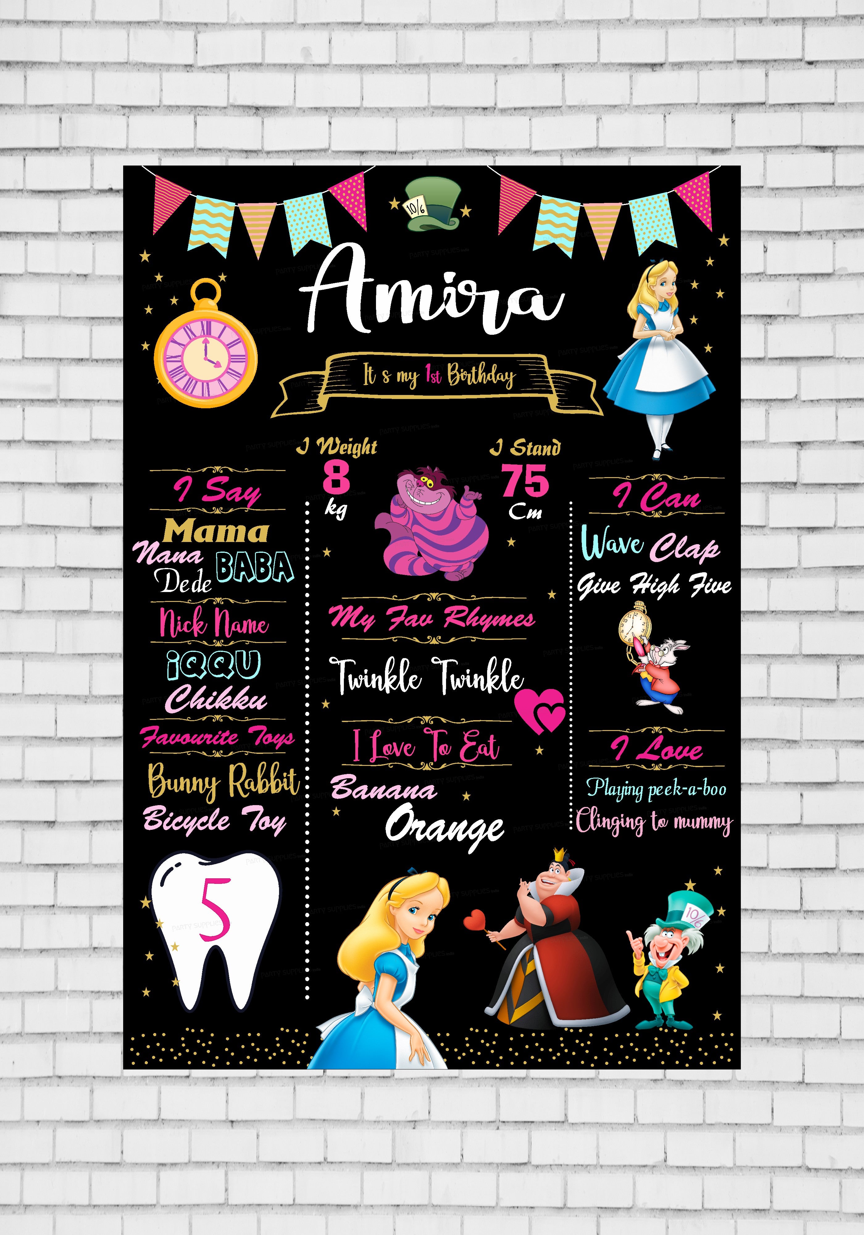 Alice in Wonderland chalk board