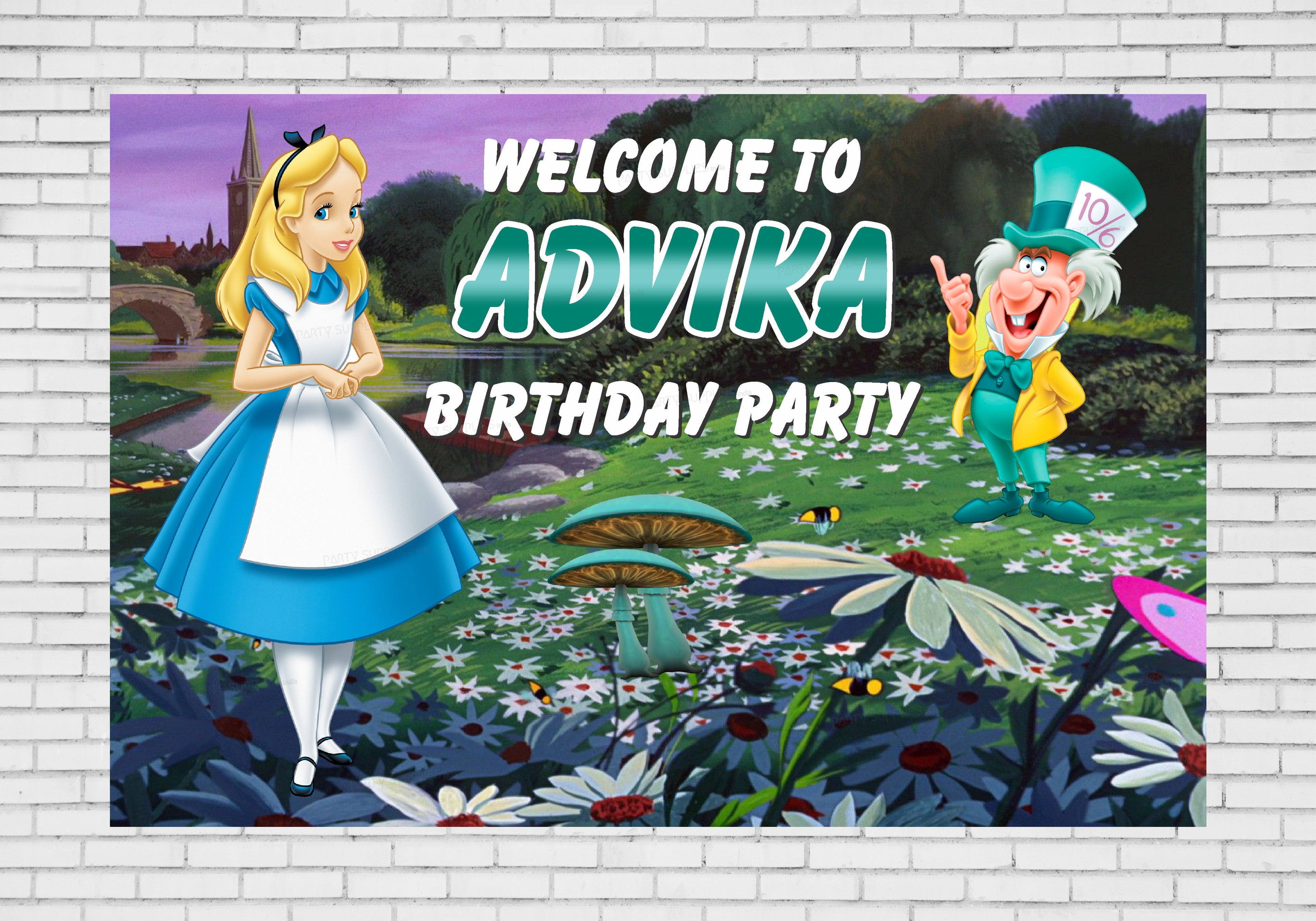 Alice in Wonderland Personalized Welcome Board