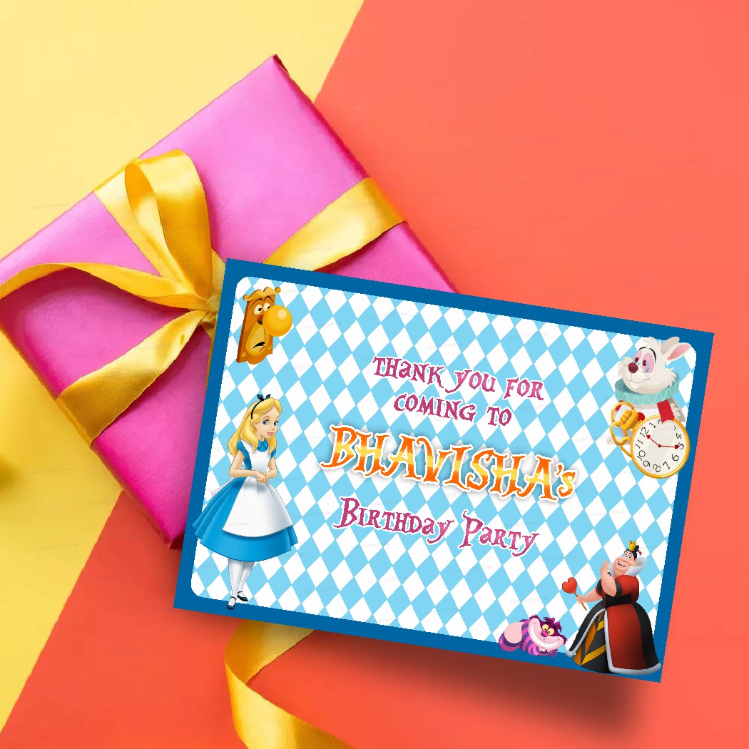Alice in Wonderland Theme Thank You Card