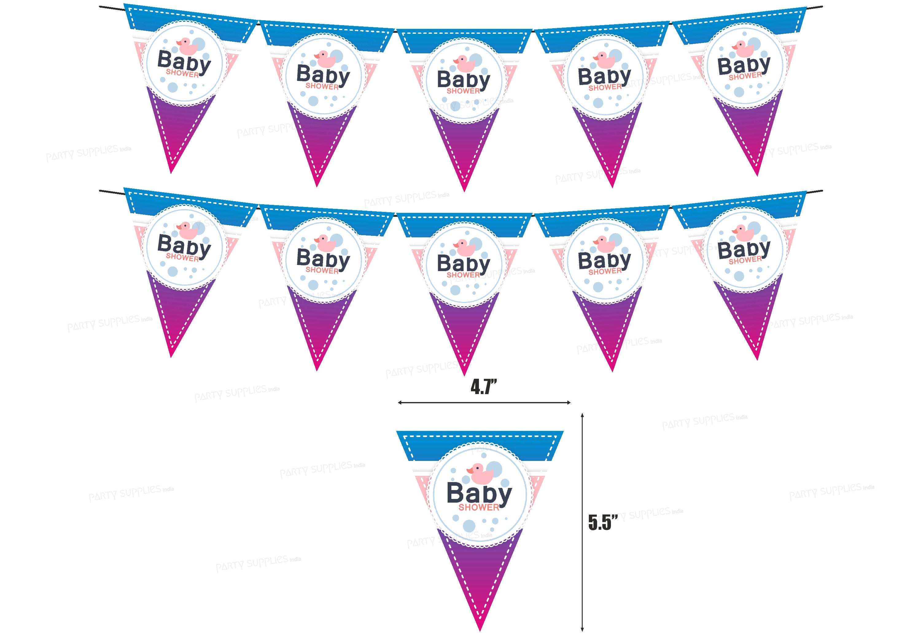 PSI Baby Shower Theme Flag Bunting