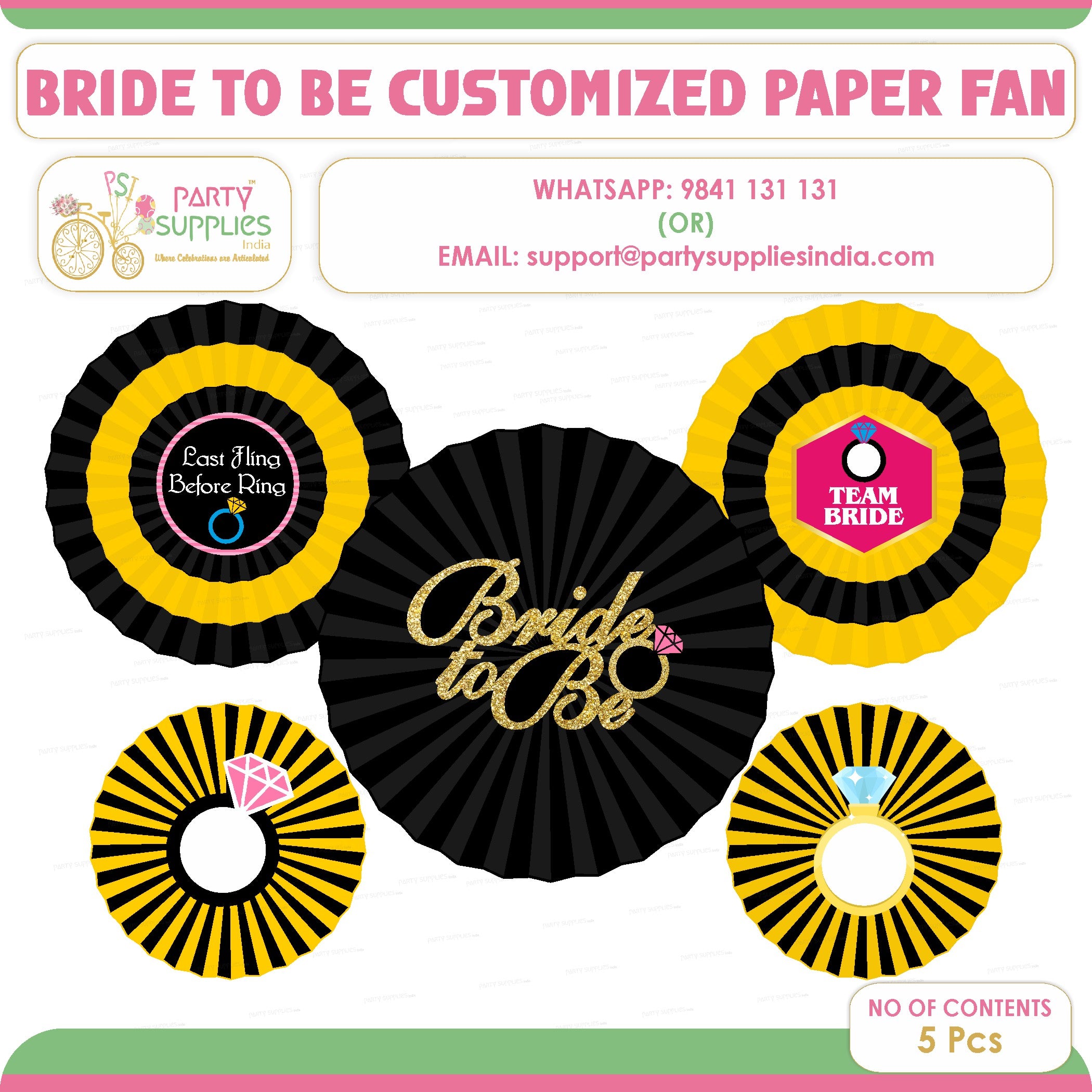 Bride to Be Theme Paper Fan