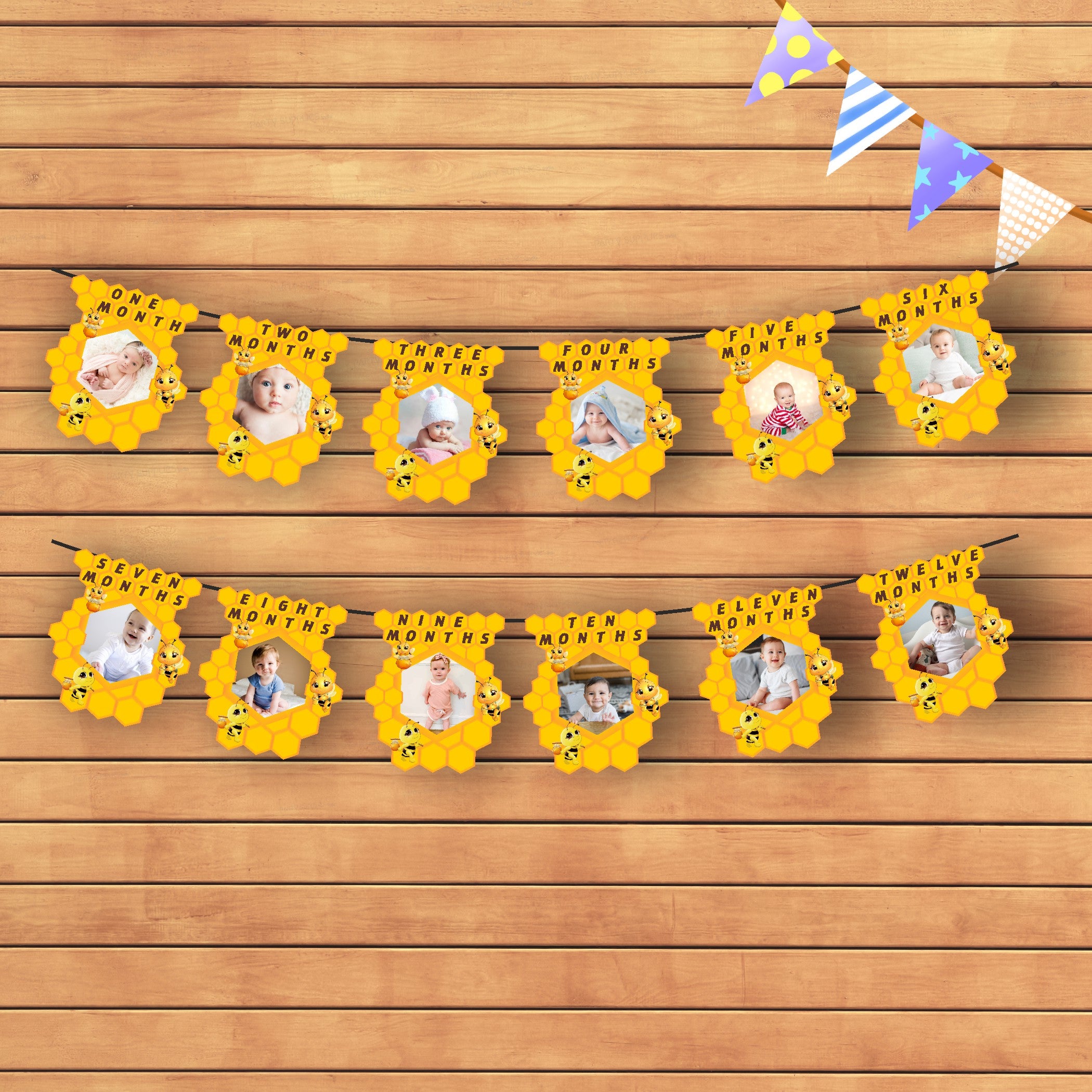 Bumble Bee Theme 12 Months Photo Banner
