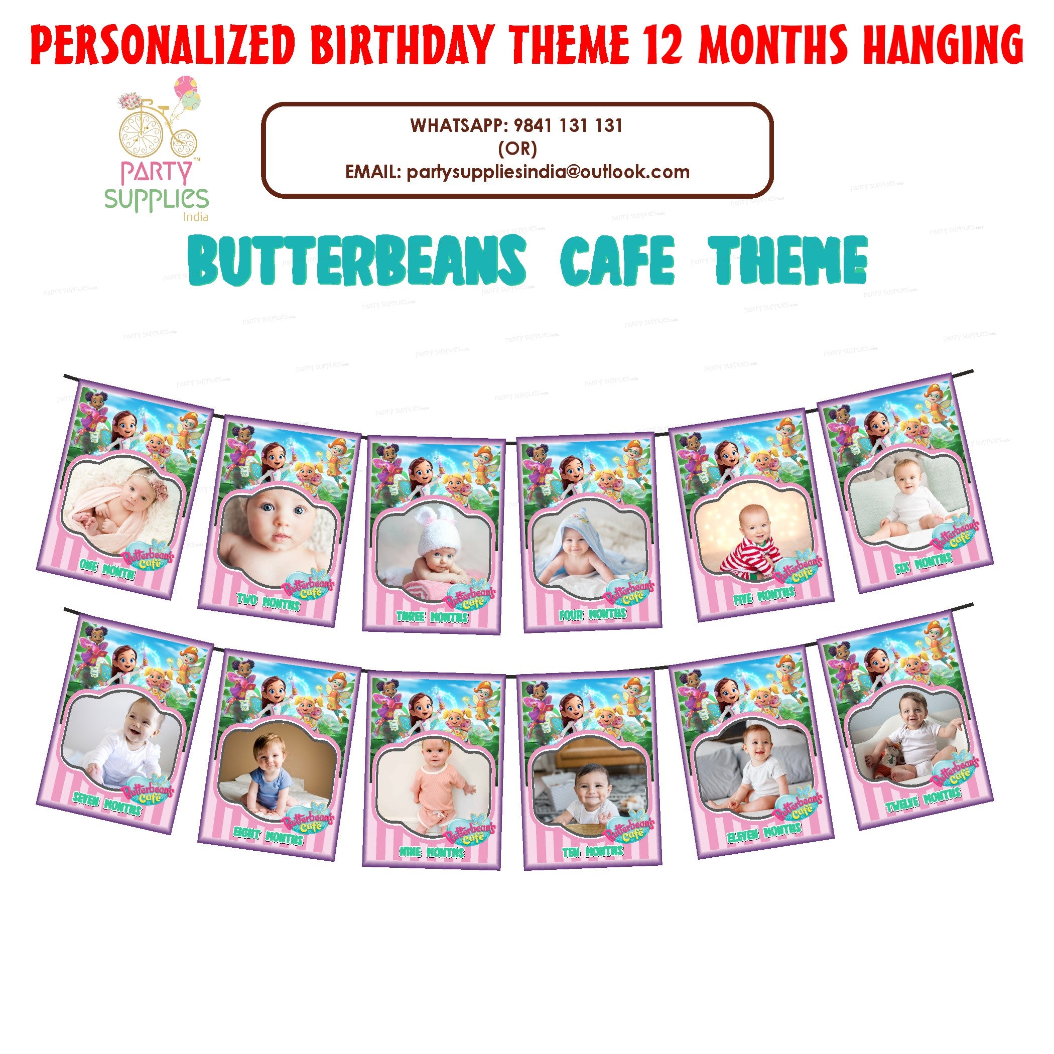 Butter Beans Theme 12 Months Photo Banner