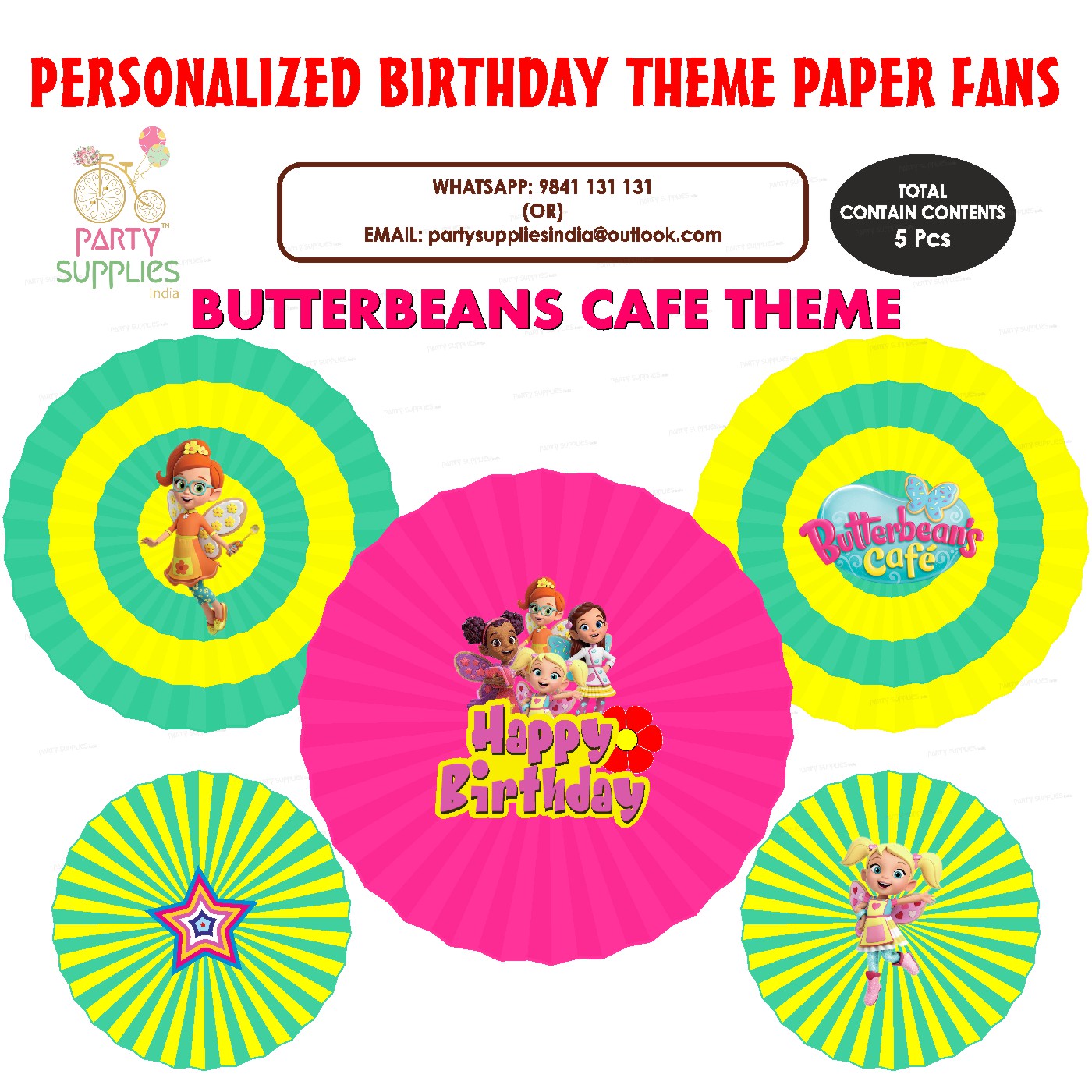Butter Beans Theme Paper Fan