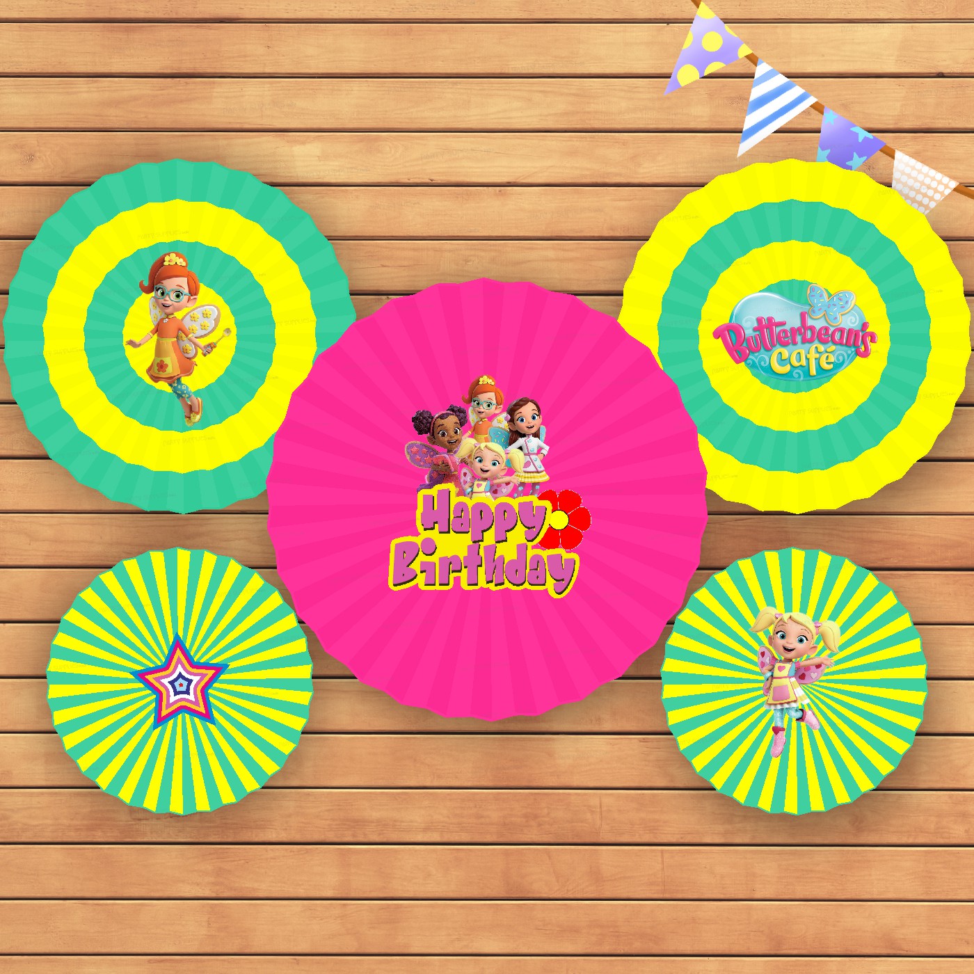 Butter Beans Theme Paper Fan