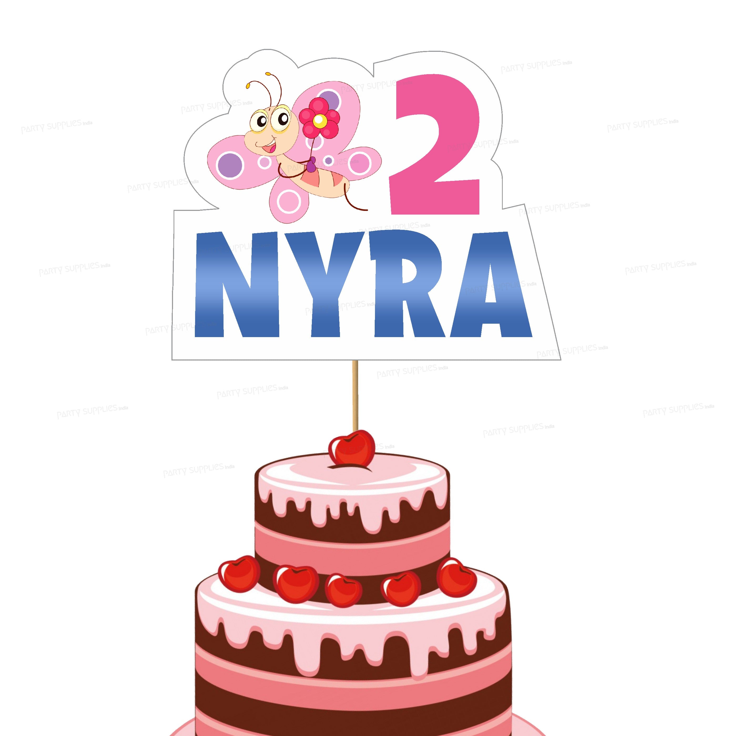 Butterfly Theme Customized Cake Topper