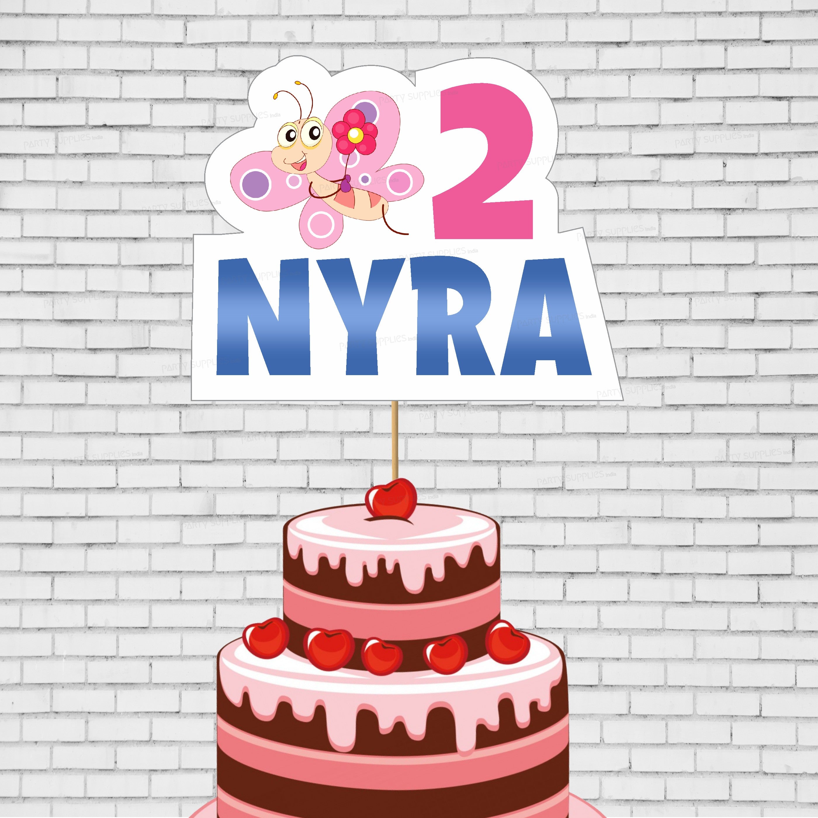 Butterfly Theme Customized Cake Topper