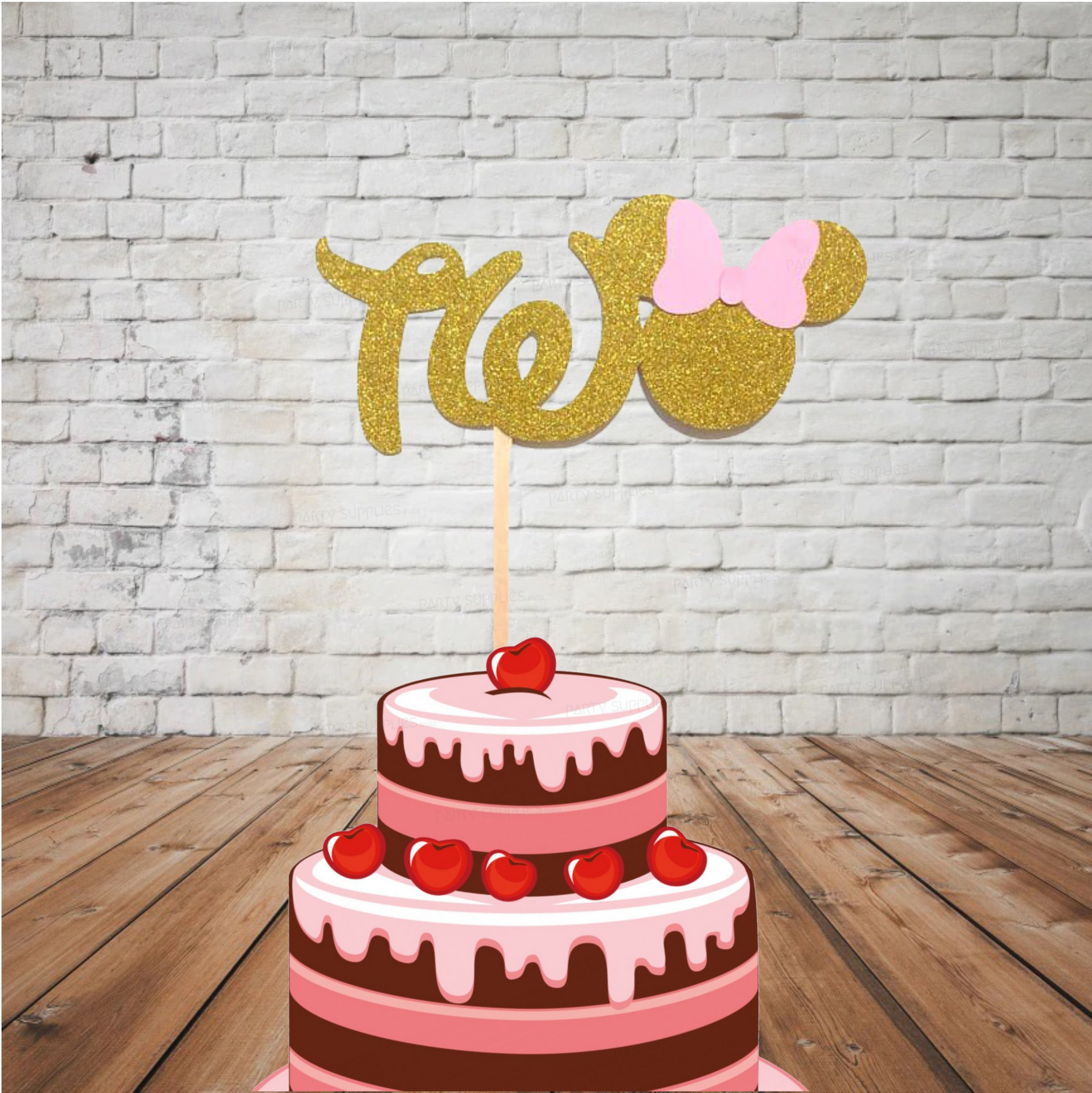 Minnie Mouse Name Theme Cake Topper