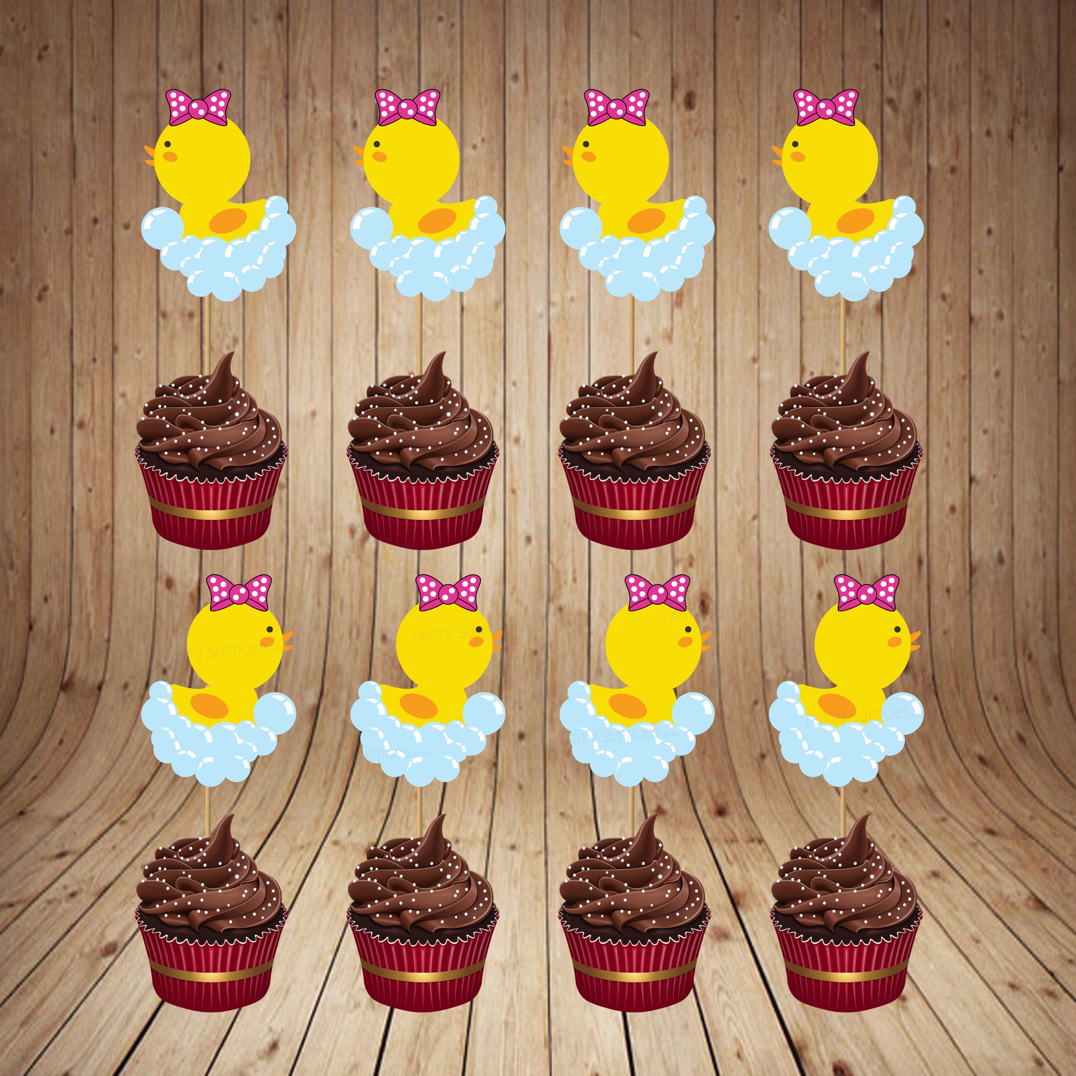 Duck Theme Girl Cupcake Topper