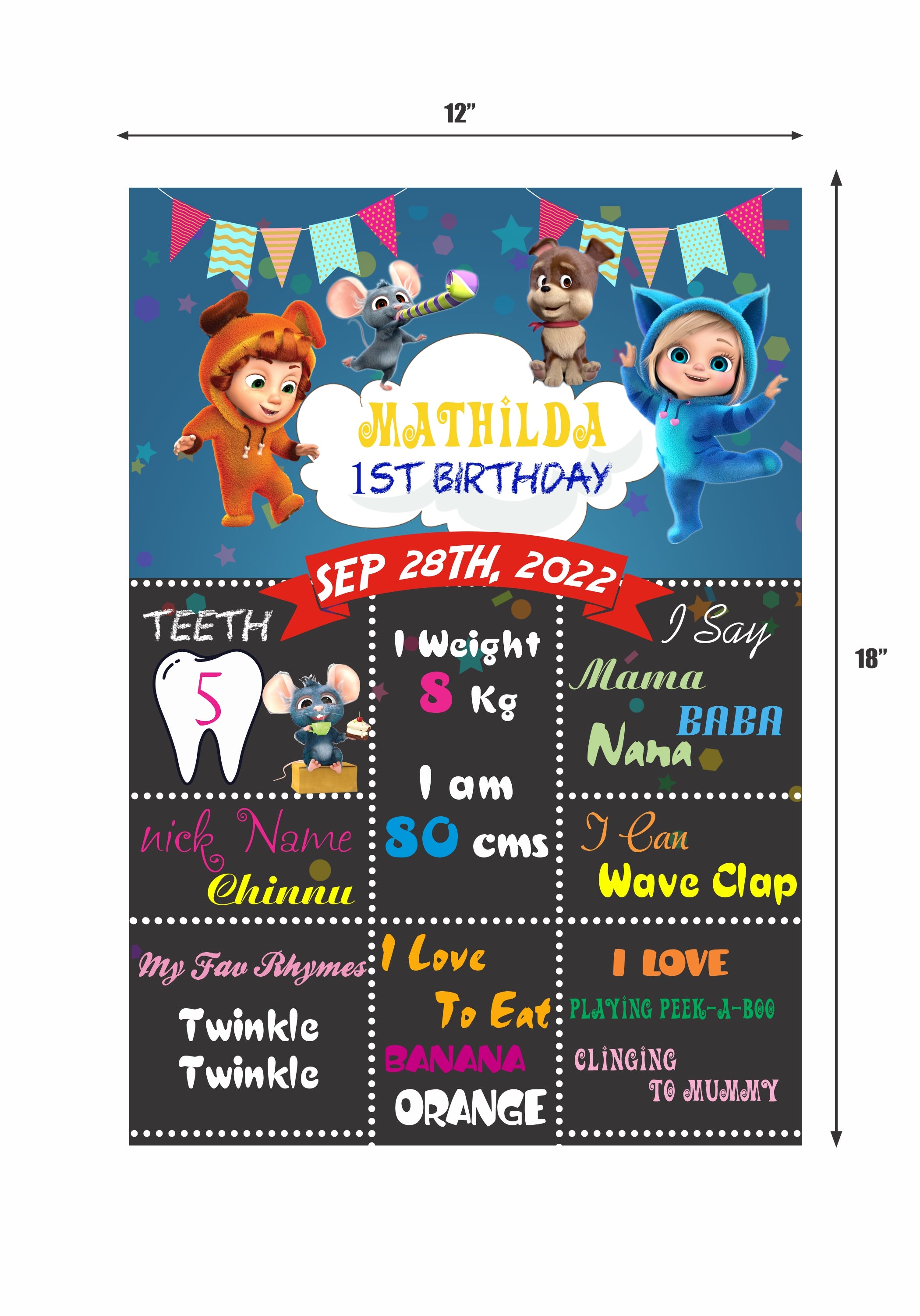 Dave & Ava Theme Chalk Board