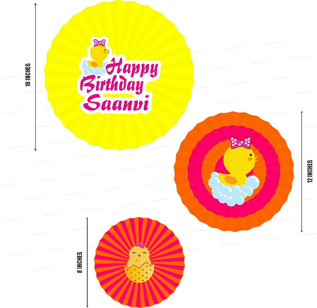 Duck Theme Girl Paper Fan