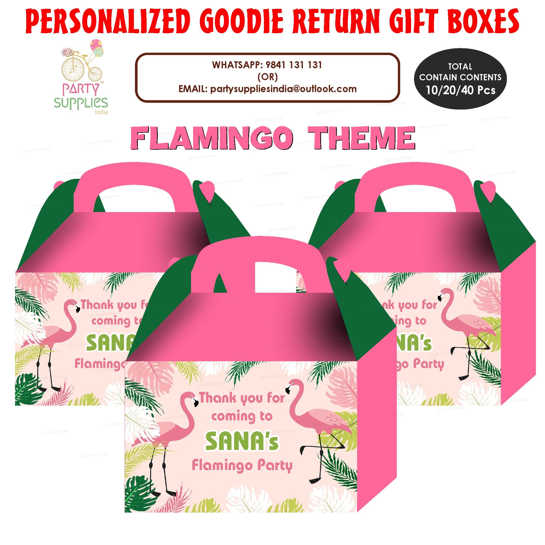 Flamingo theme Goodie Return Gift Boxes