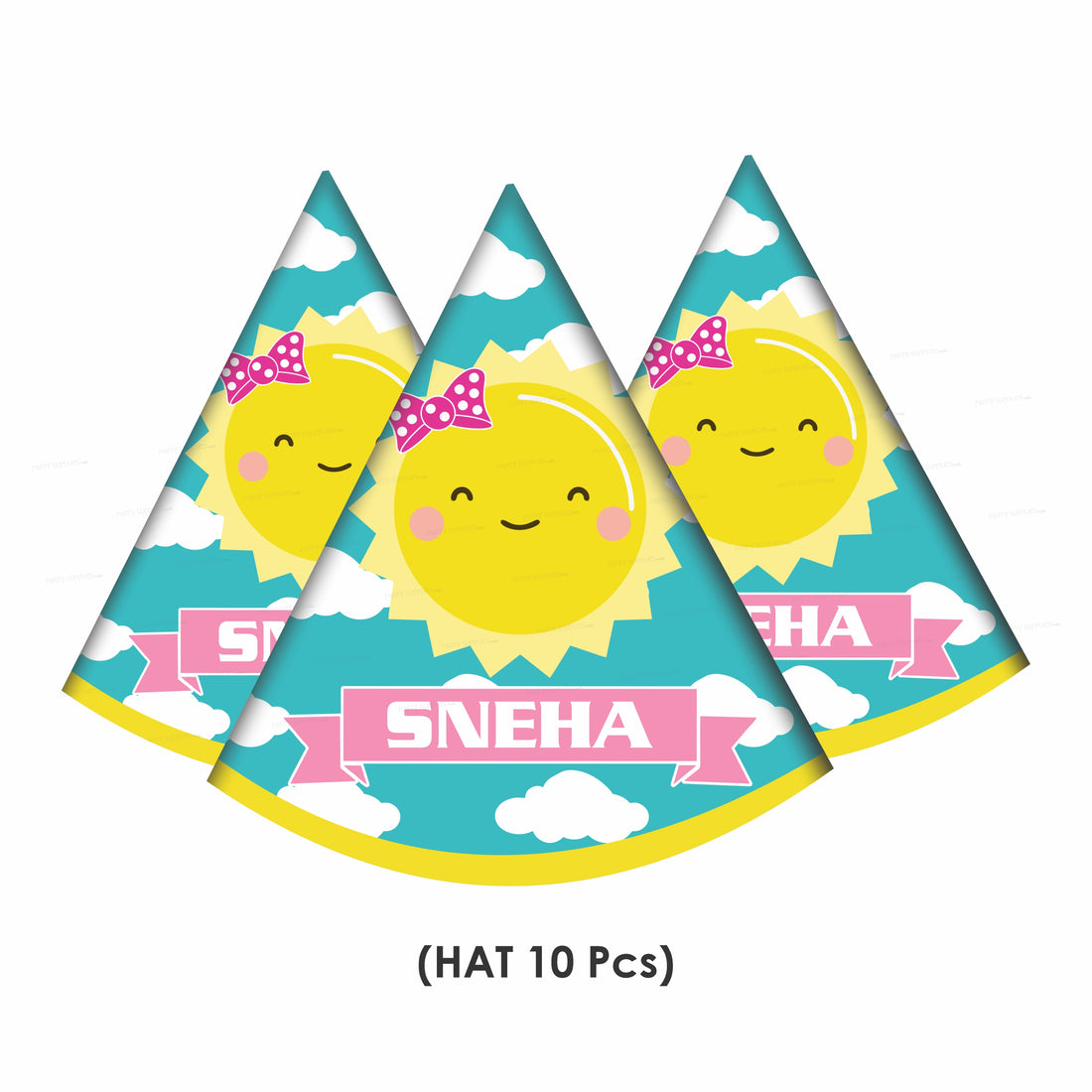 Sunshine Theme Girl Personalized with Name Hat