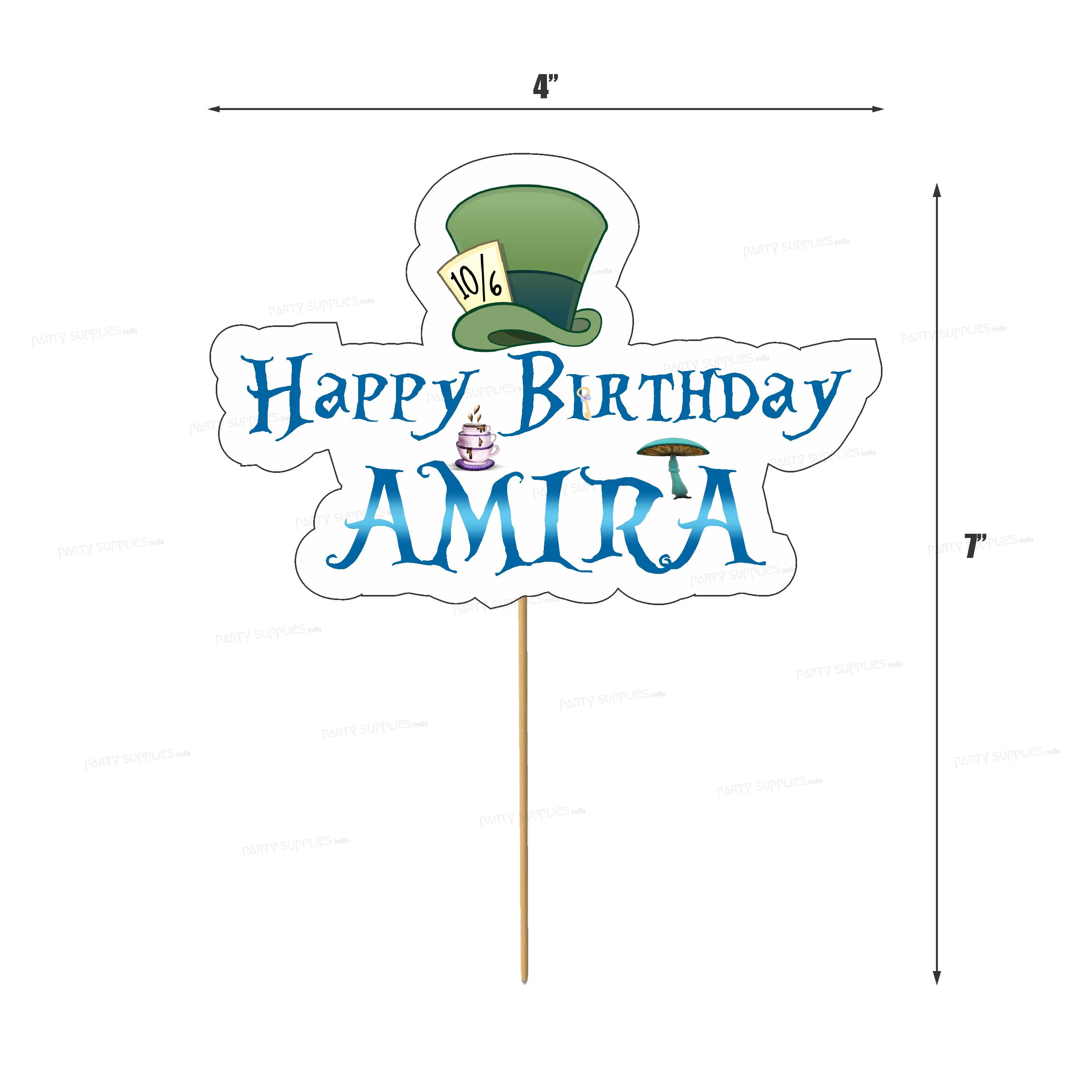 Alice in Wonderland Personalized Cake Topper