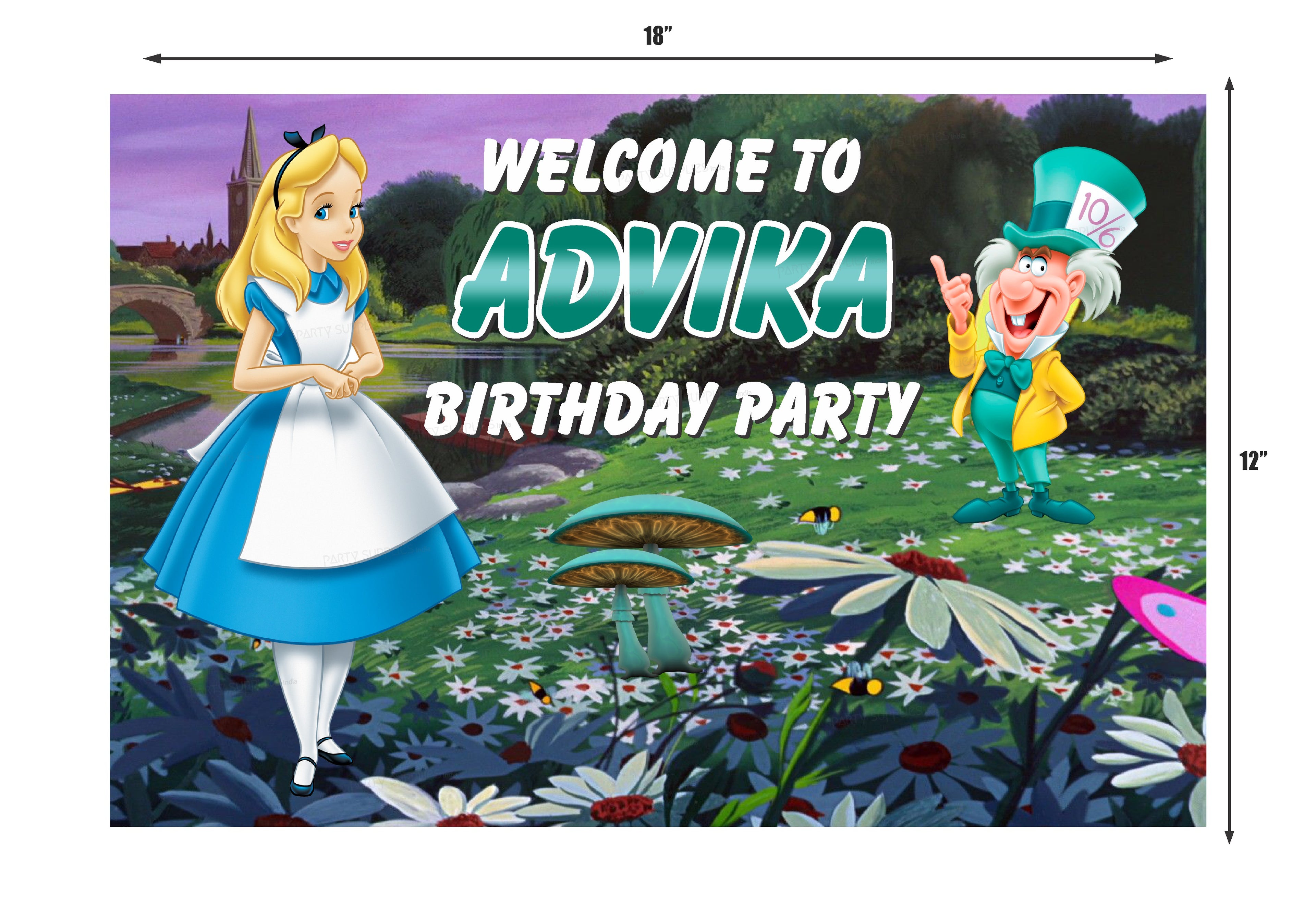 Alice in Wonderland Personalized Welcome Board