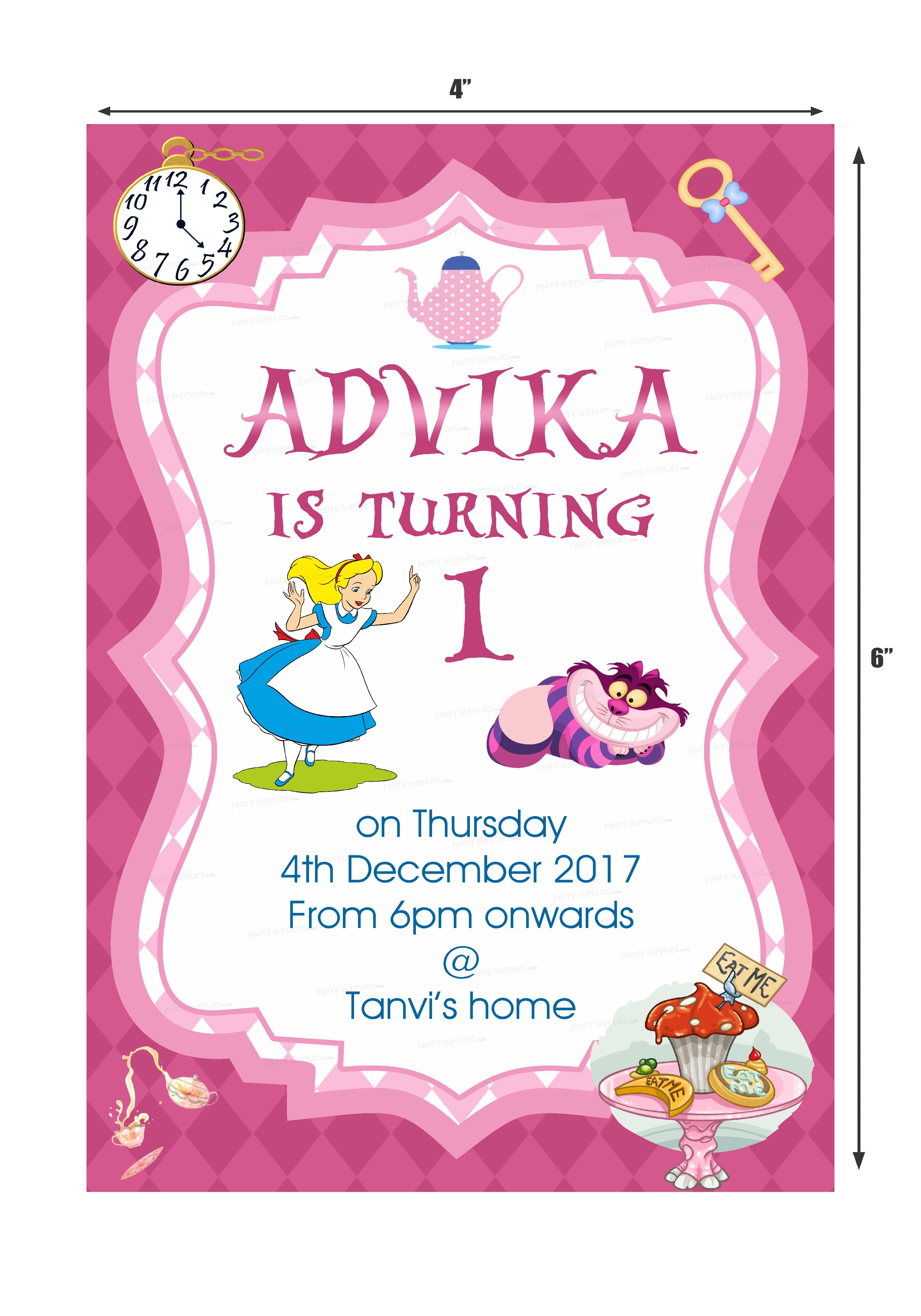 Alice in Wonderland Invite