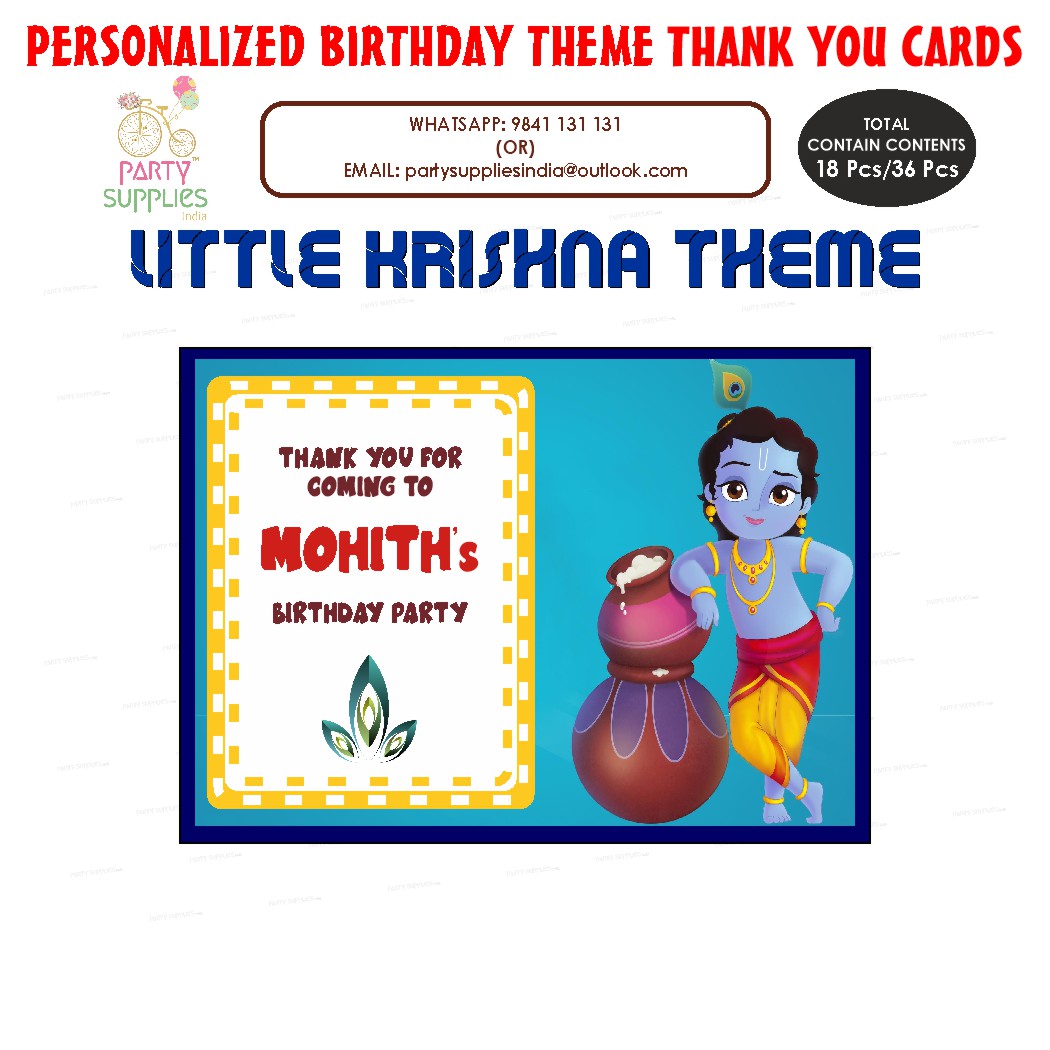 Little Krishna Theme Thank You Card