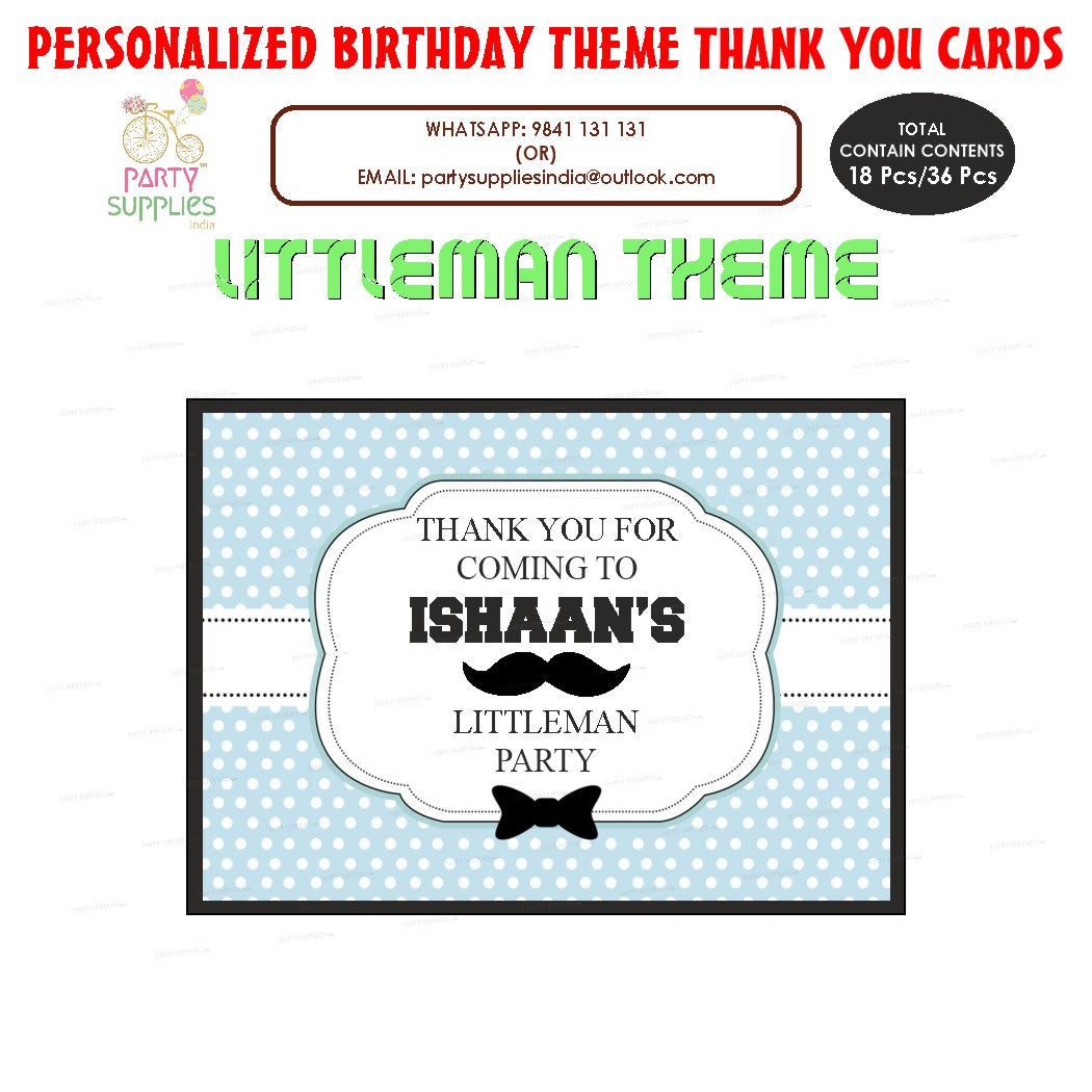 Little Man Theme Thank You Card