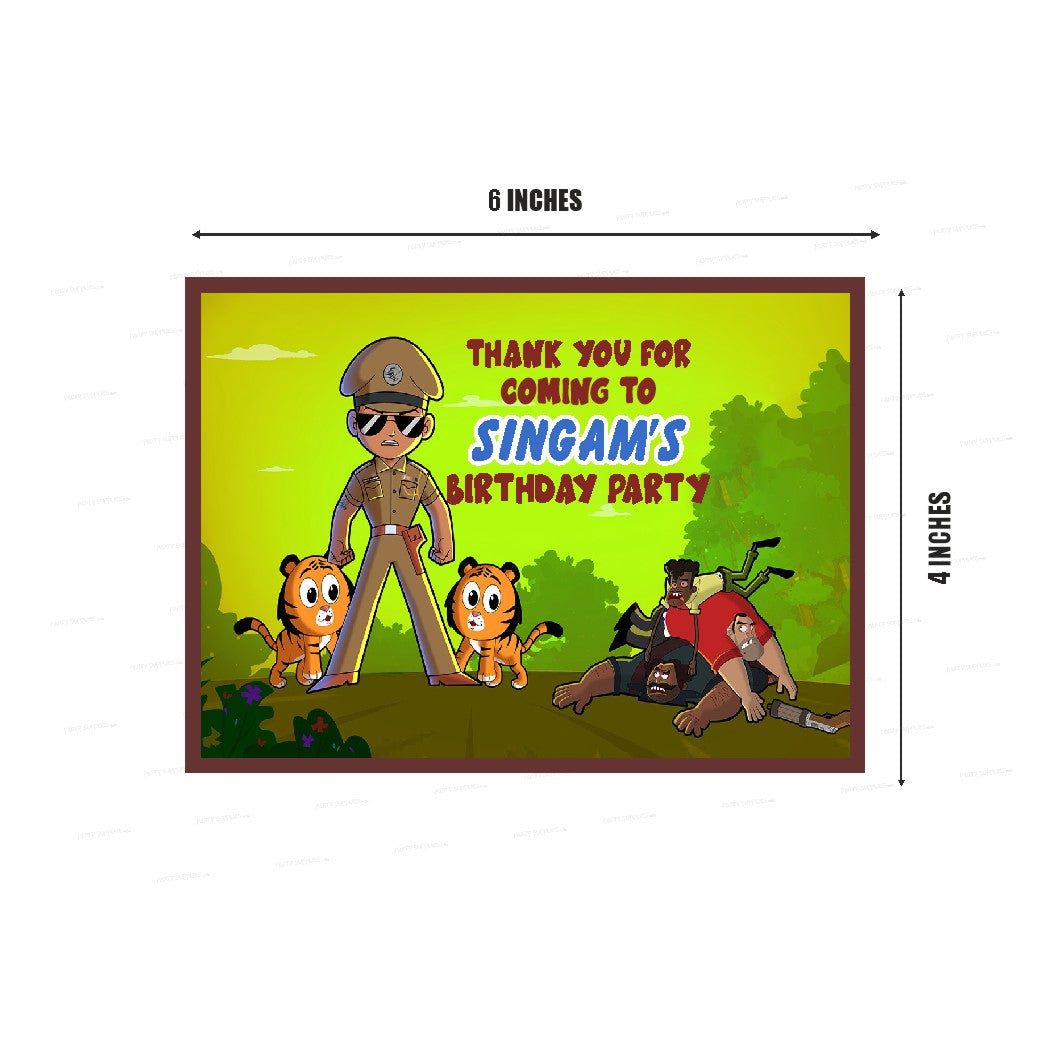 Little Singham Theme Thank You Card