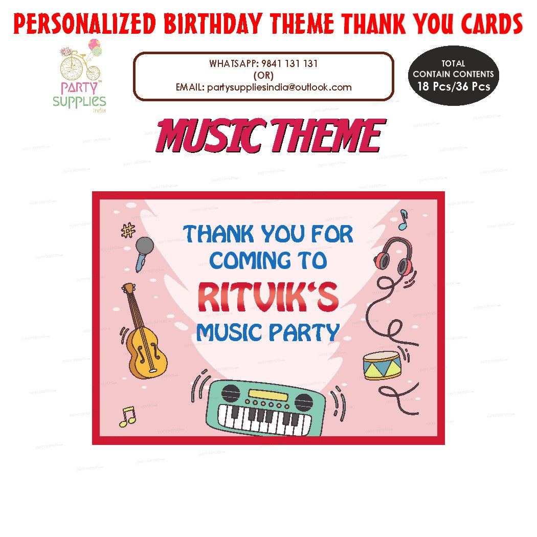 Music Theme Thank You Card