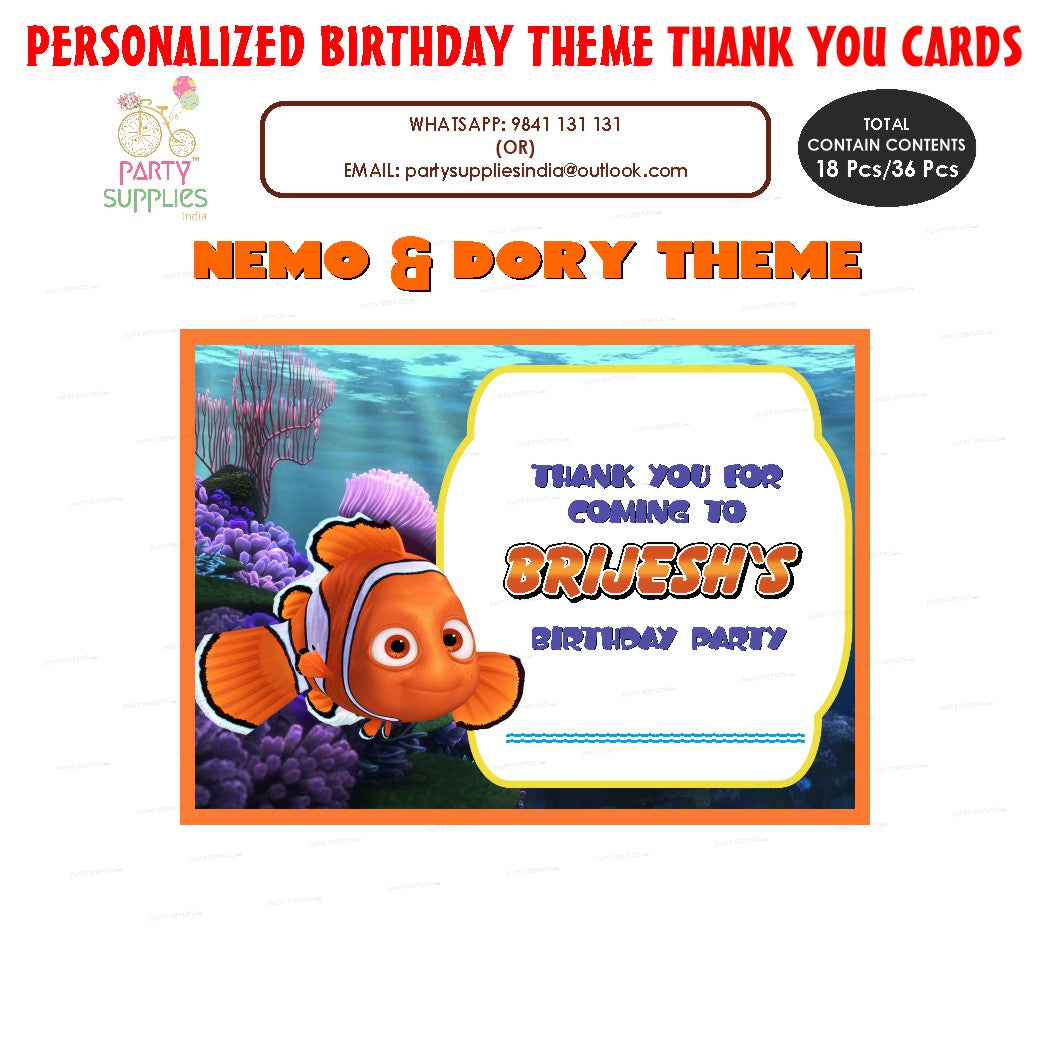 Nemo and Dory Theme Thank You Card