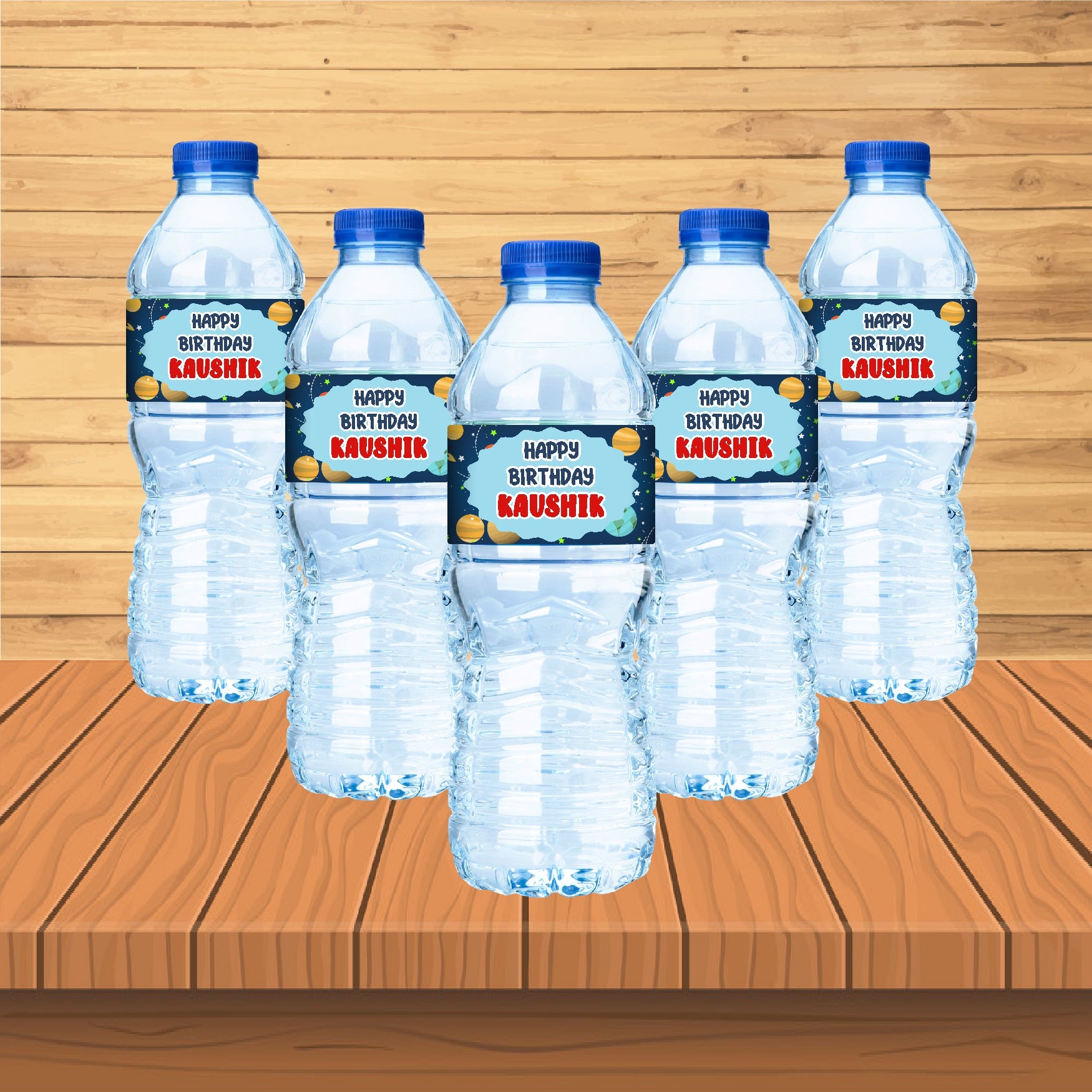 Space Theme Water Bottle Sticker