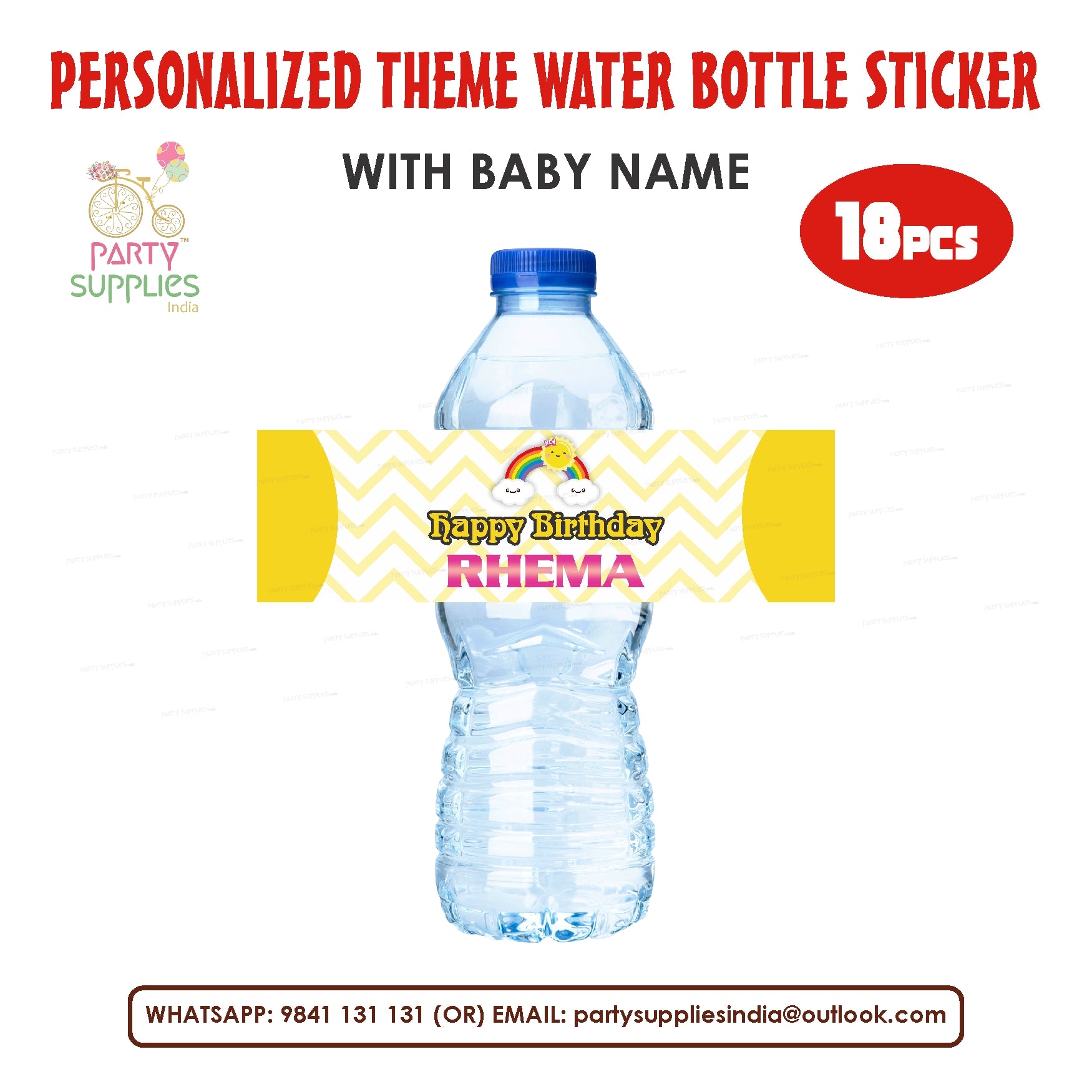Sunshine Girl Theme Water Bottle Sticker