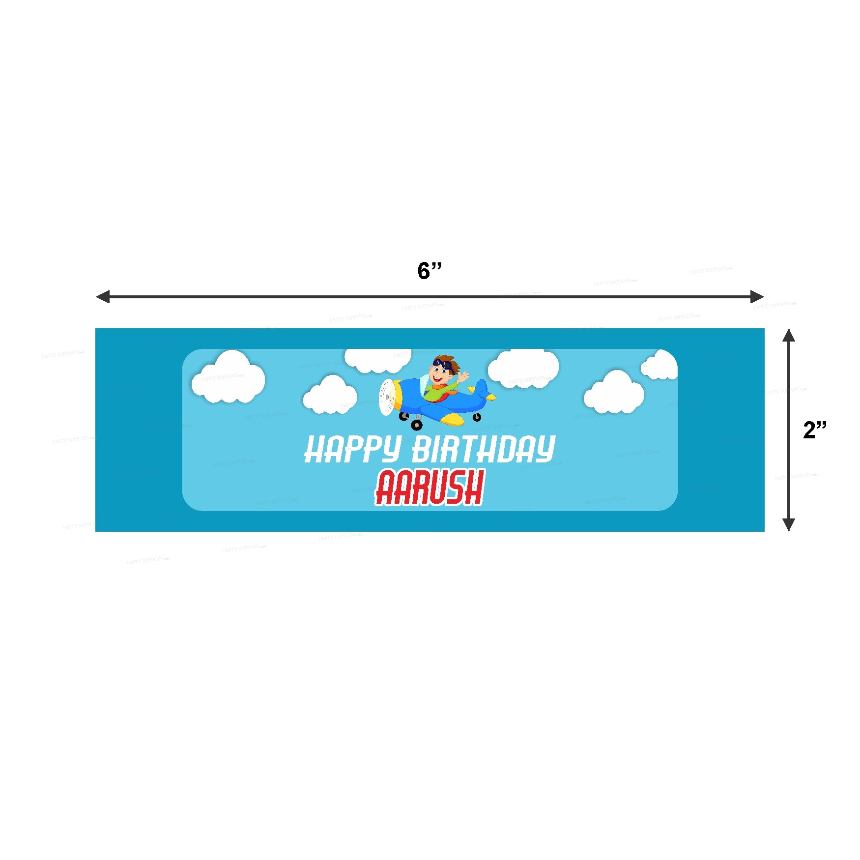 Aeroplane Theme Water Bottle Sticker