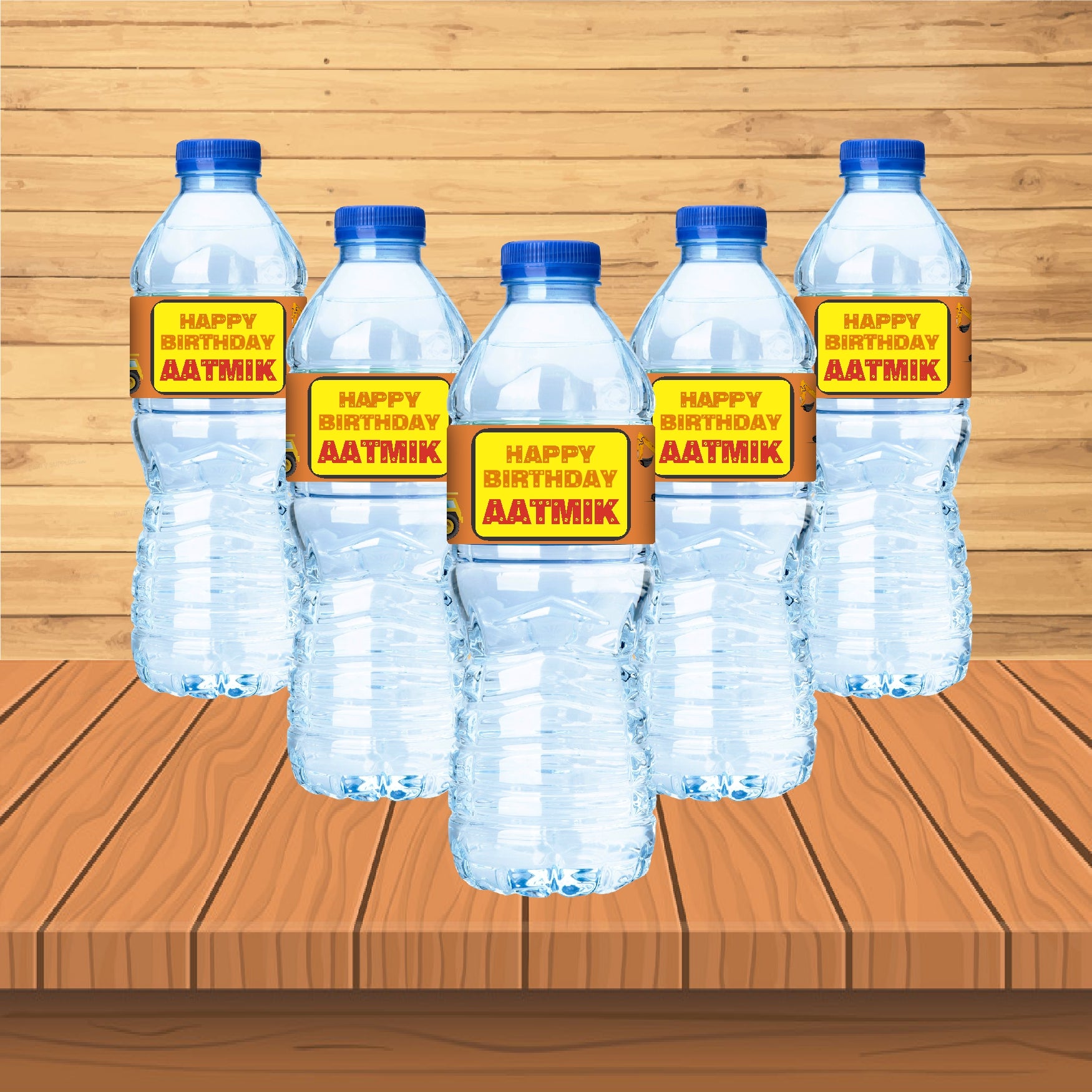 Construction Theme Water Bottle Sticker