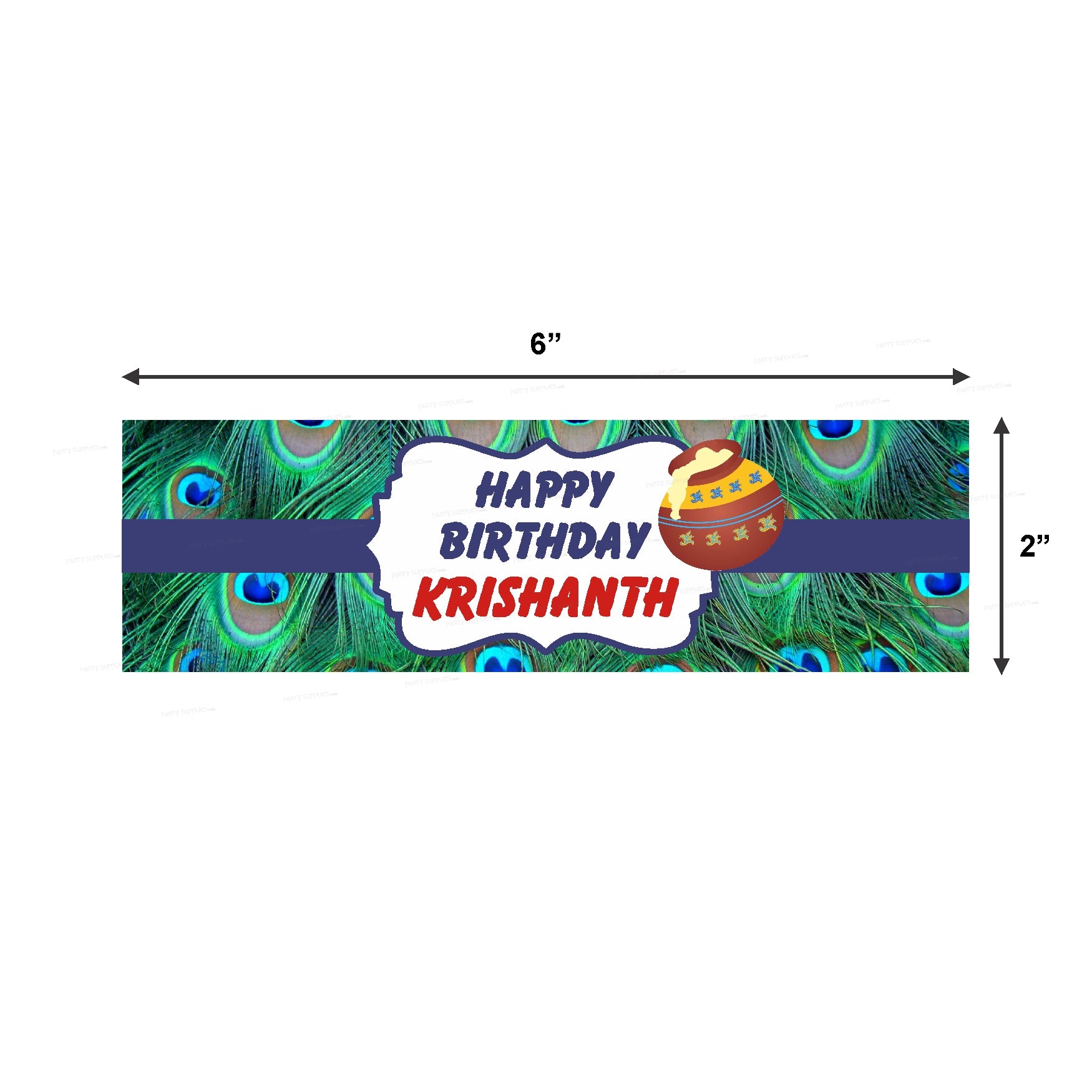 Little Krishna Theme Water Bottle Sticker