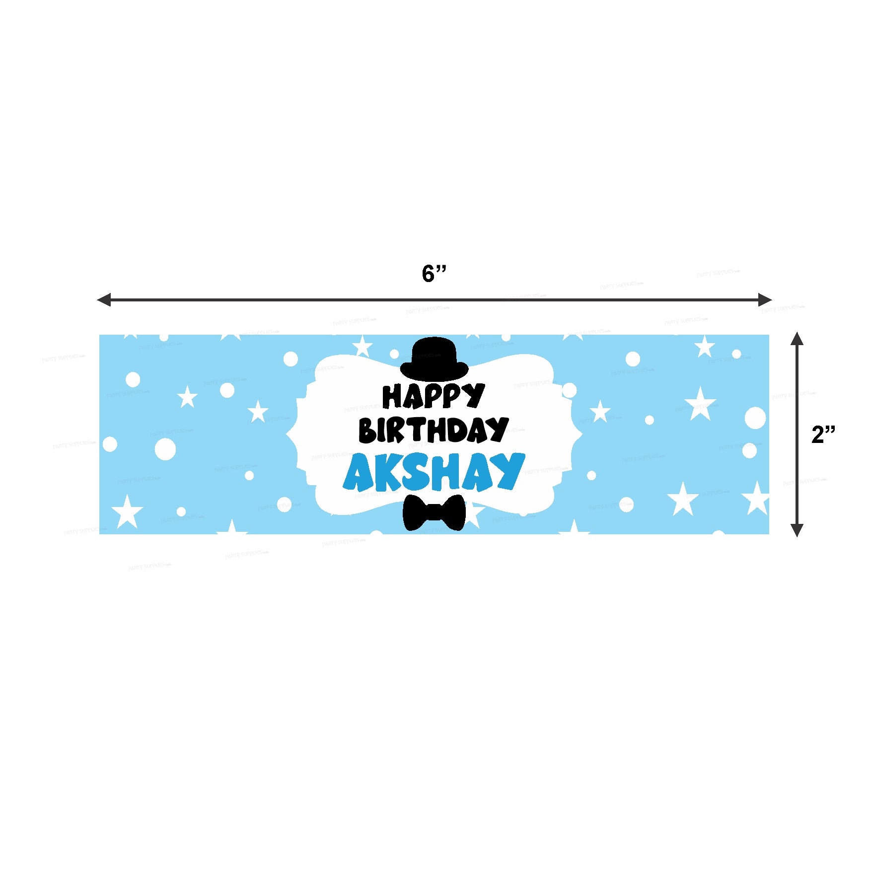 Little Man Theme Water Bottle Sticker