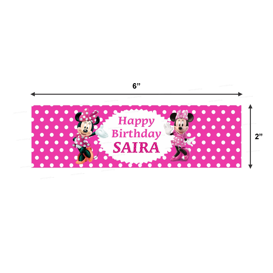 Minnie Mouse Theme Water Bottle Sticker