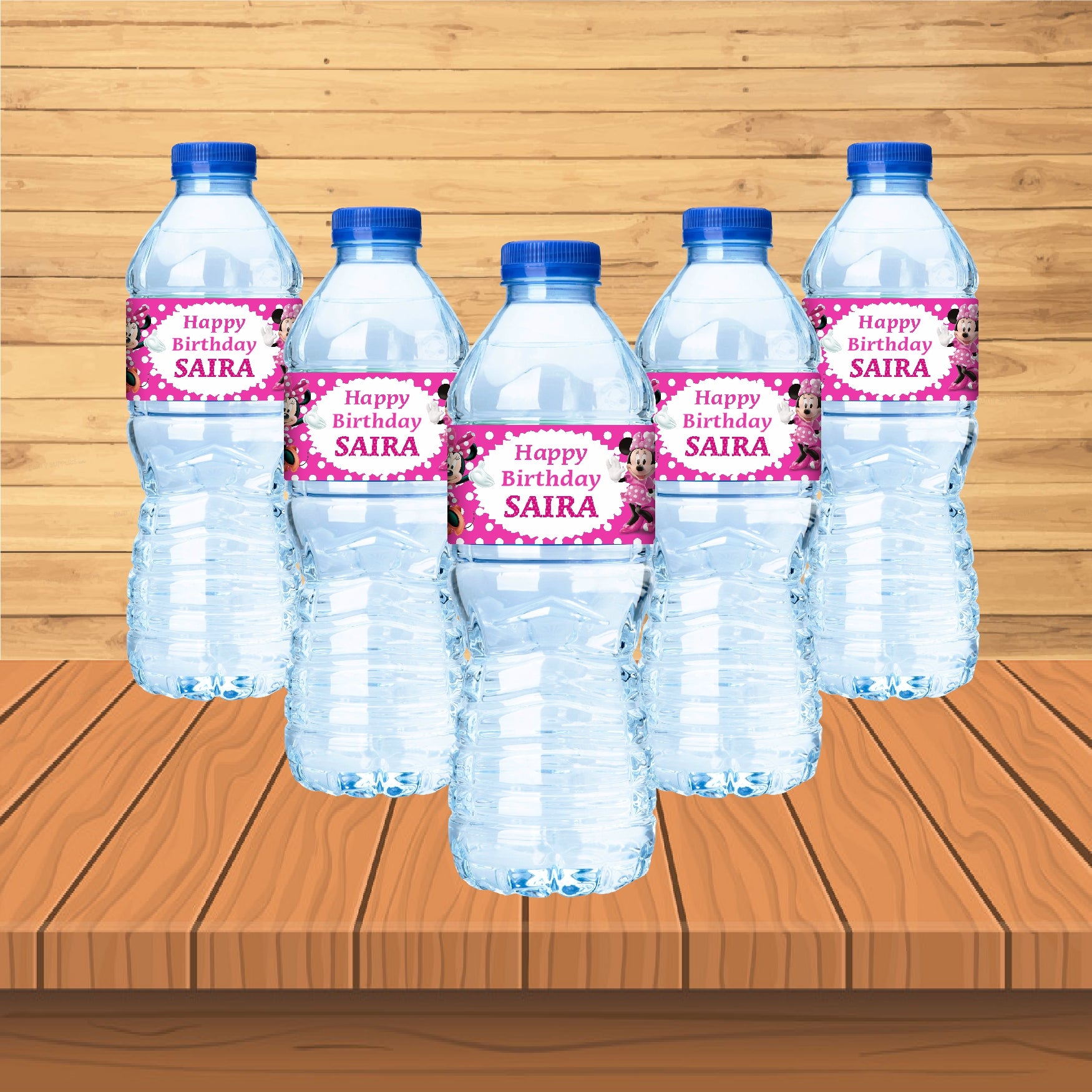 Minnie Mouse Theme Water Bottle Sticker