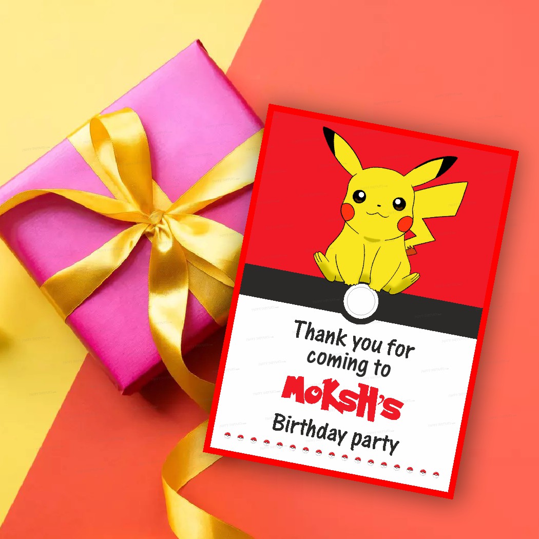 Pokemon Theme Thank You Card