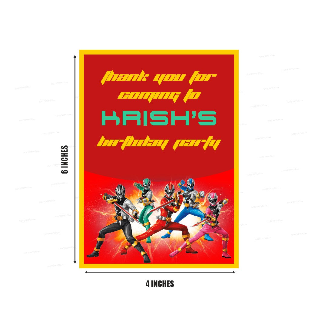 Power Rangers Theme Thank You Card