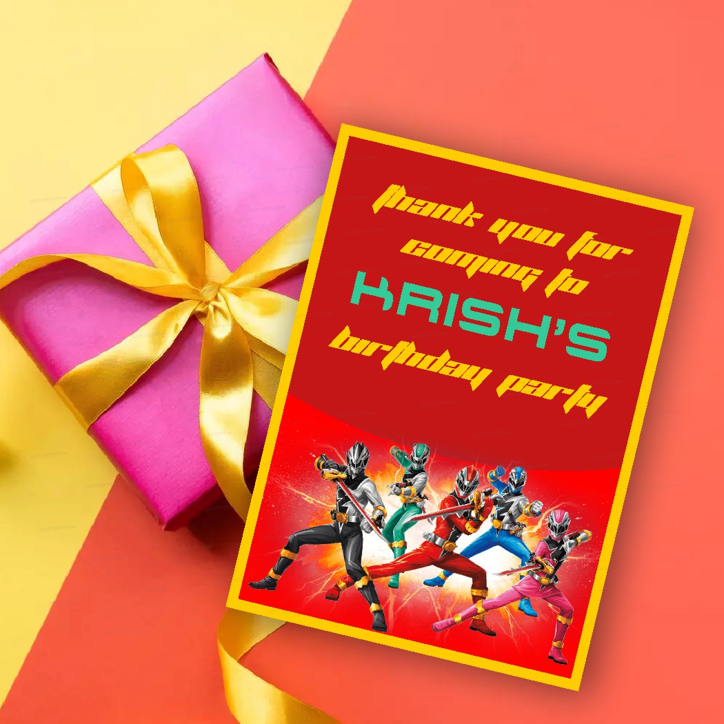 Power Rangers Theme Thank You Card