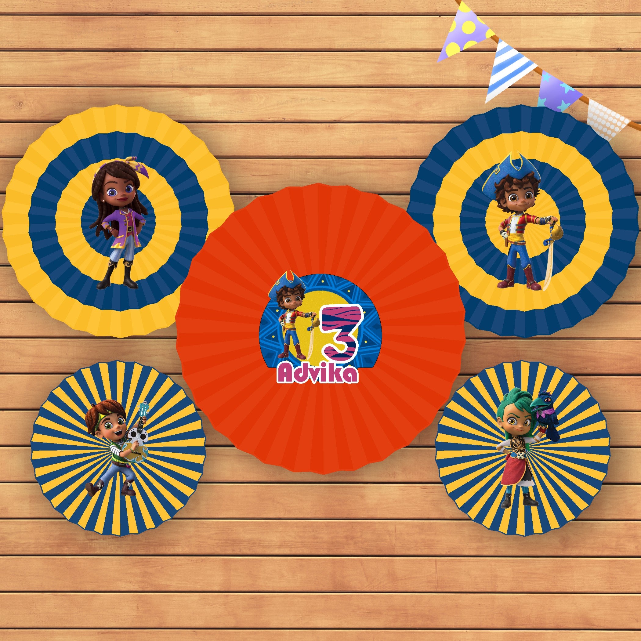 Santiago Theme Paper Fan