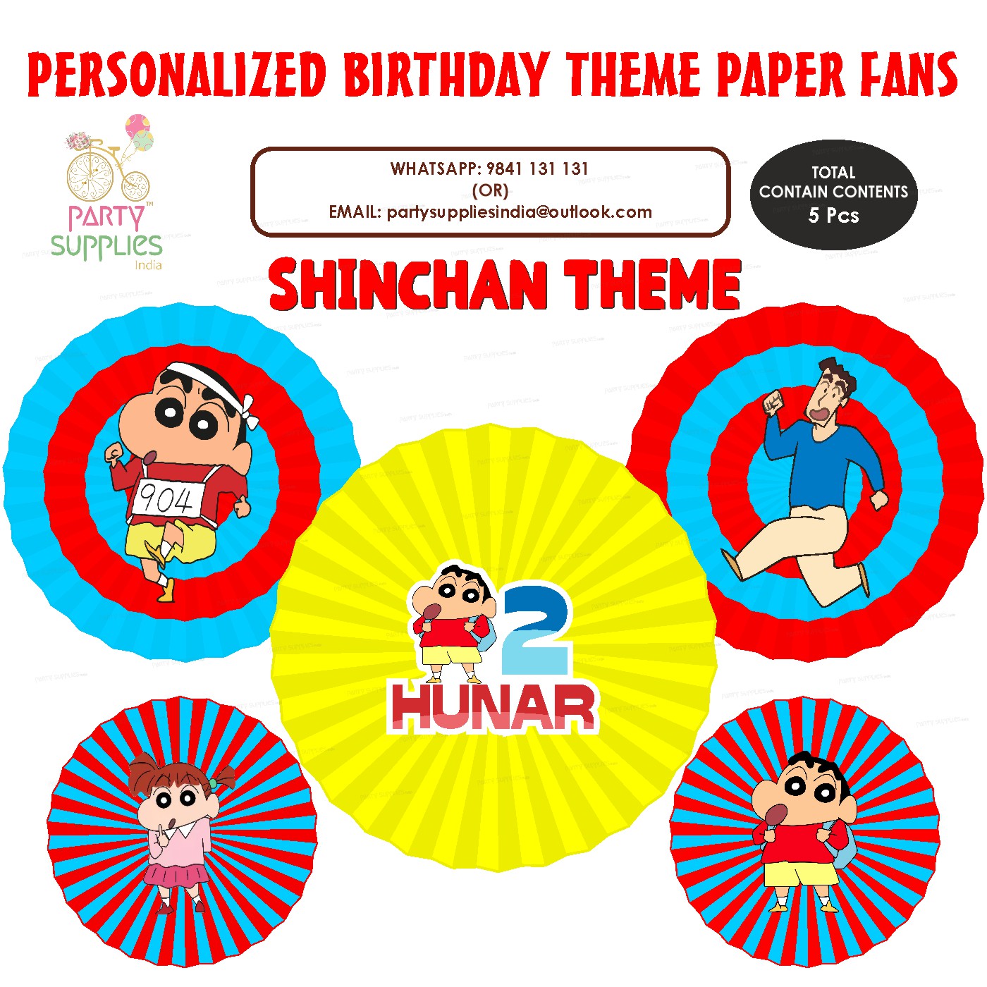Shinchan Theme Paper Fan