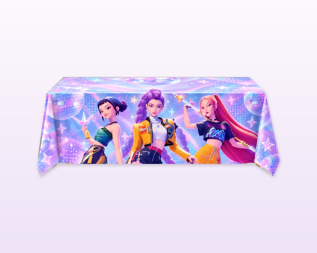 K-Pop Demon Hunters Theme Cake Table Cover - showcase