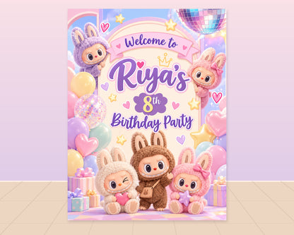 Labubu Theme Personalized Welcome Board - showcase