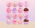 Labubu Theme Cup Cake Topper - showcase