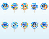 Bluey Theme Cup Cake Topper - showcase