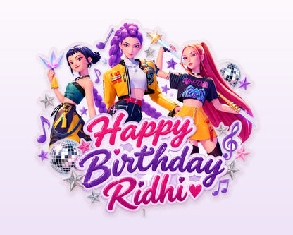 K-Pop Demon Hunters Theme Customized Cake Topper - showcase