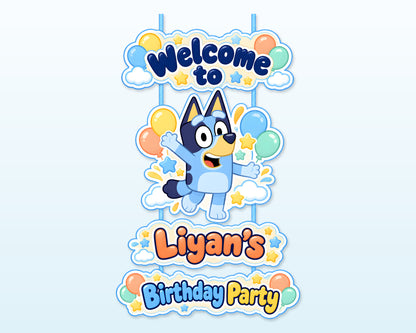 Bluey Theme Personalized Door Hanging - showcase