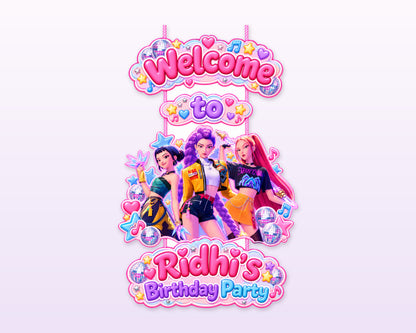 K-Pop Demon Hunters Theme Personalized Door Hanging - showcase