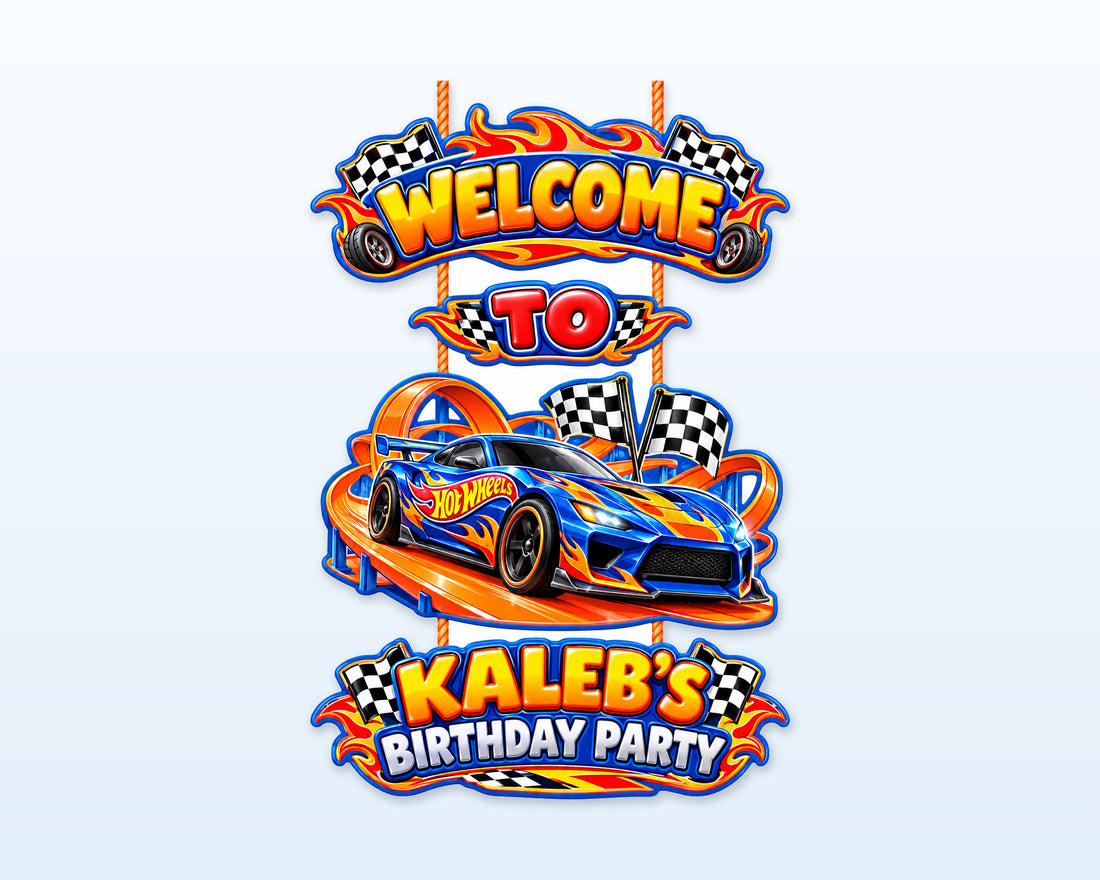 Hot Wheels Theme Personalized Door Hanging - showcase
