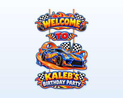 Hot Wheels Theme Personalized Door Hanging - showcase